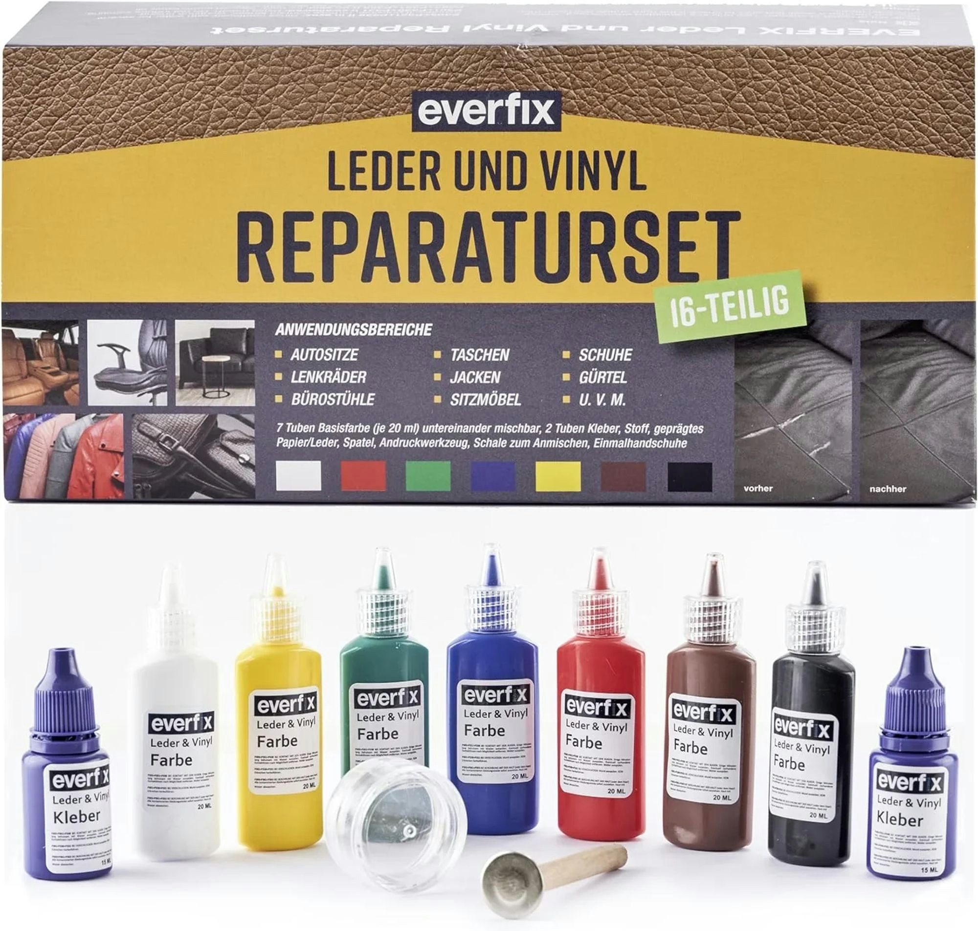 Westfalia Werkzeug Reparatur-Set Leder Reparaturset 16-teilig