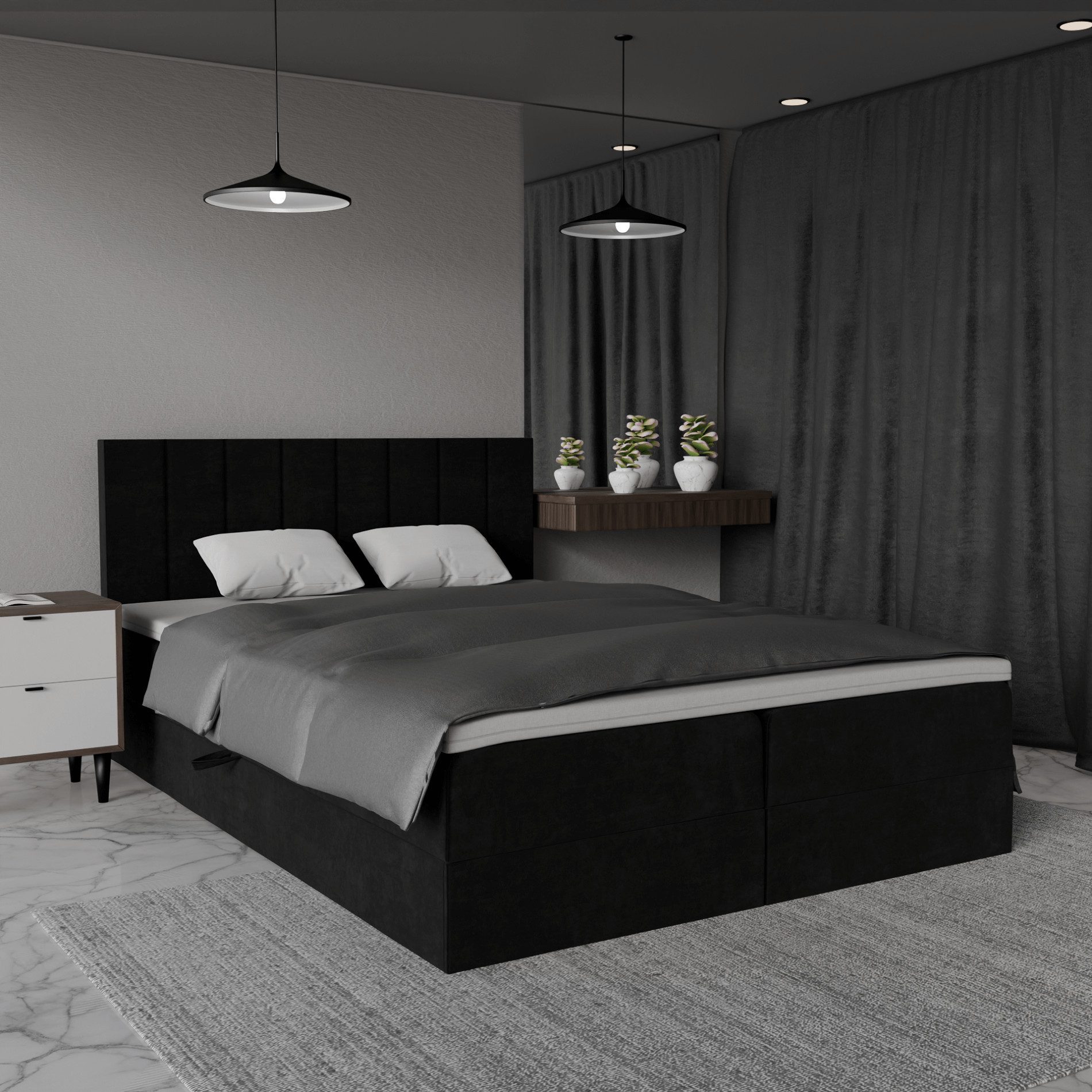 QLA Möbel Boxspringbett mit 2 Bettkästen, günstig online kaufen