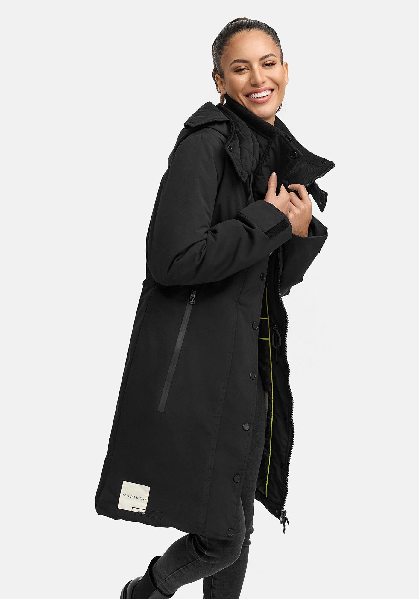 Marikoo Winterjacke Anoukaa langer Parka mit abnehmbarer Kapuze – Bild 2 von 5