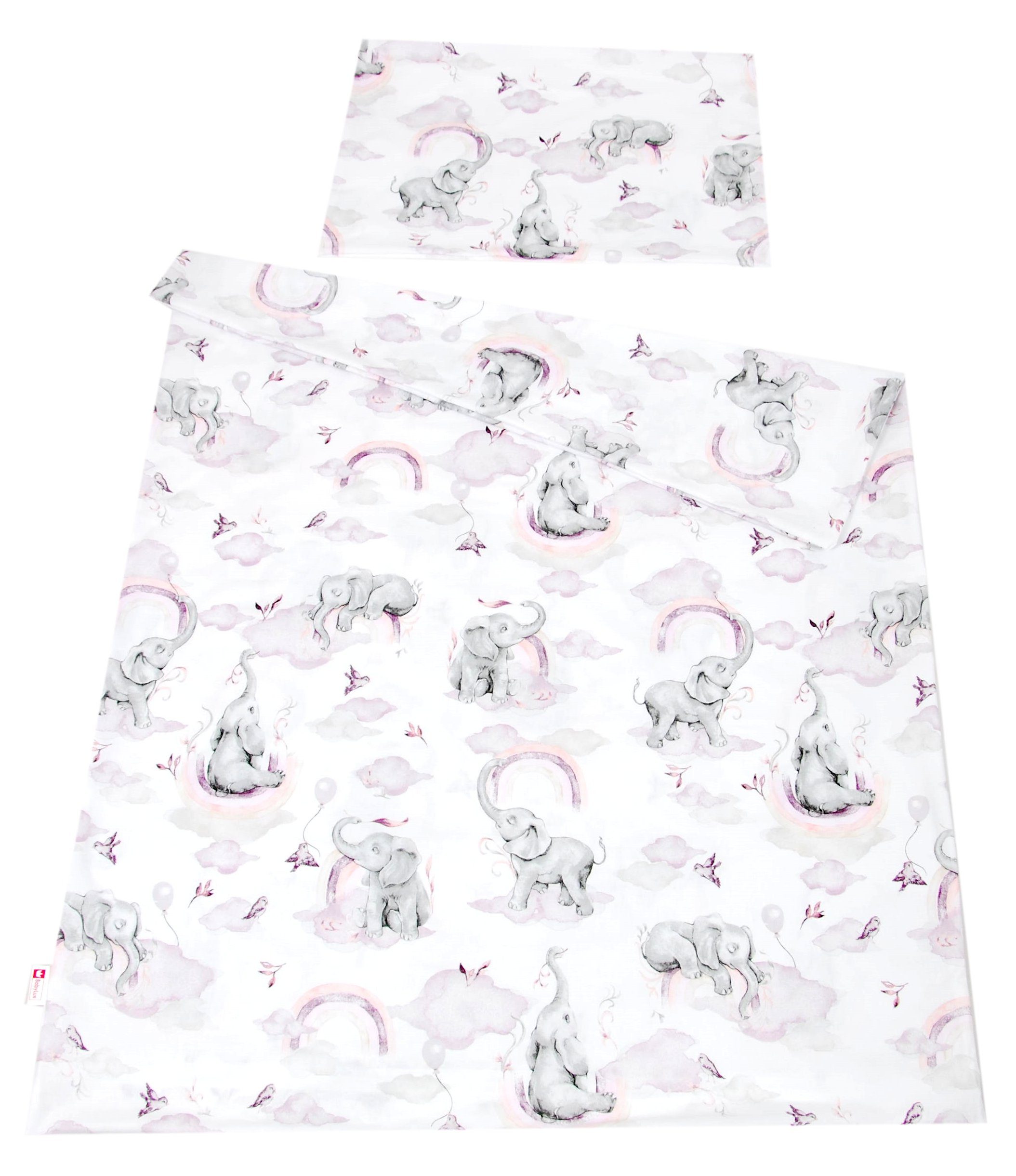 BabyLux Babybettwäsche BABYLUX Kinderbettwäsche 2 Tlg. 90 x 120 cm Bettwäsche Bettbezug Kind, 125. Elefanten Rosa