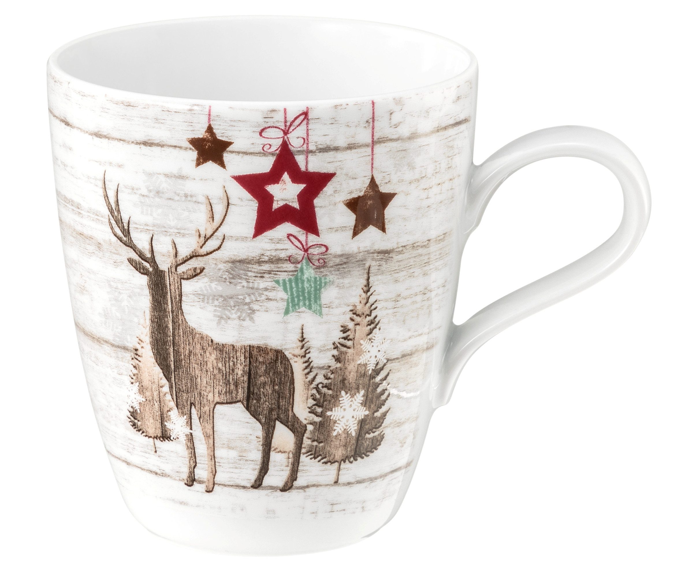 Seltmann Weiden Becher Life Christmas, 1-tlg., Porzellan, Becher mit Henkel 0,40 l und weihnachtlichem Dekor