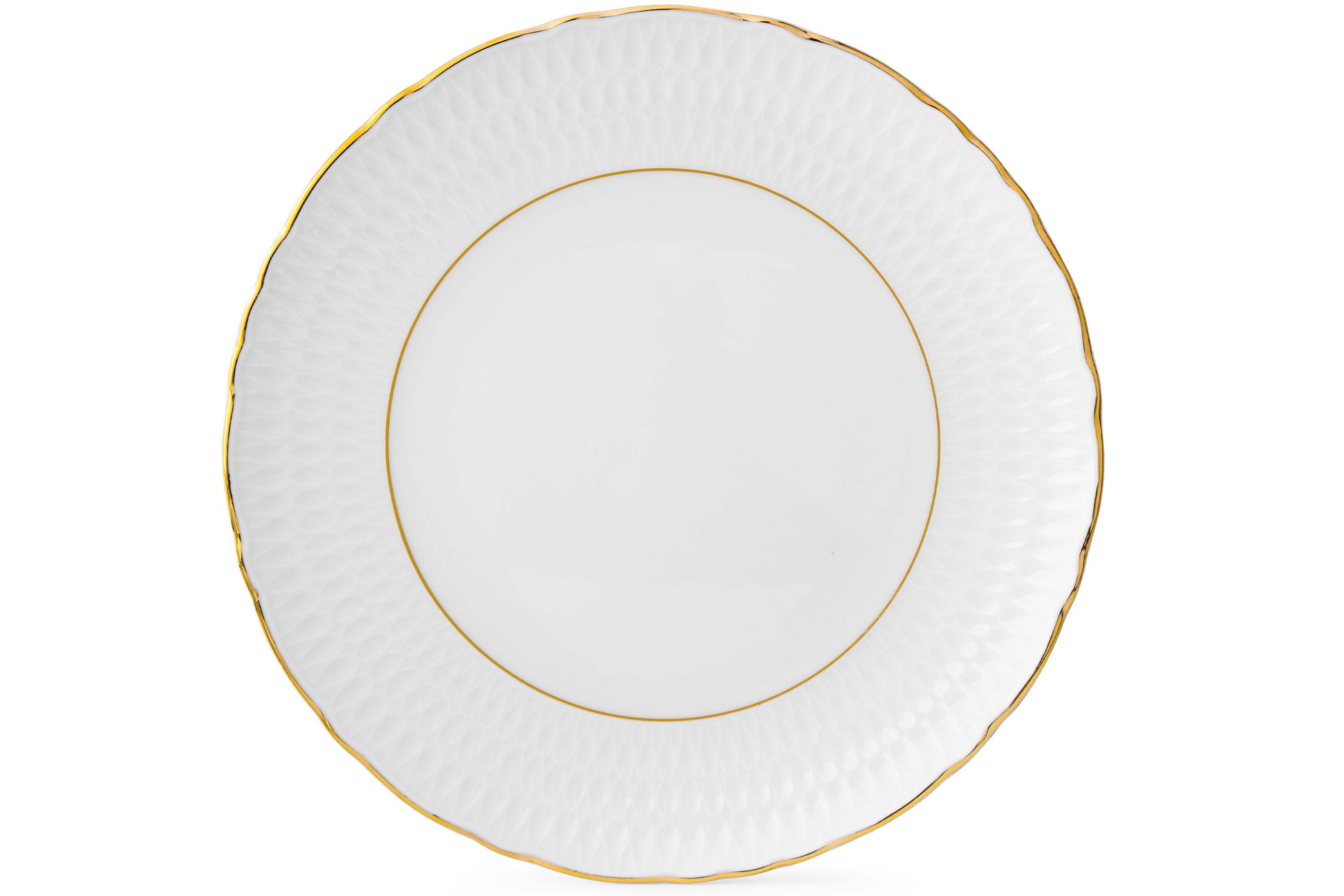 KONSIMO® Teller-Set CMIELOW SOFIA Geschirrset, Hochwertiges Premium-Porzellan (6-tlg), 6 Personen, Porzellan, 6x Speiseteller, handgemalte Dekoration in echtem Gold