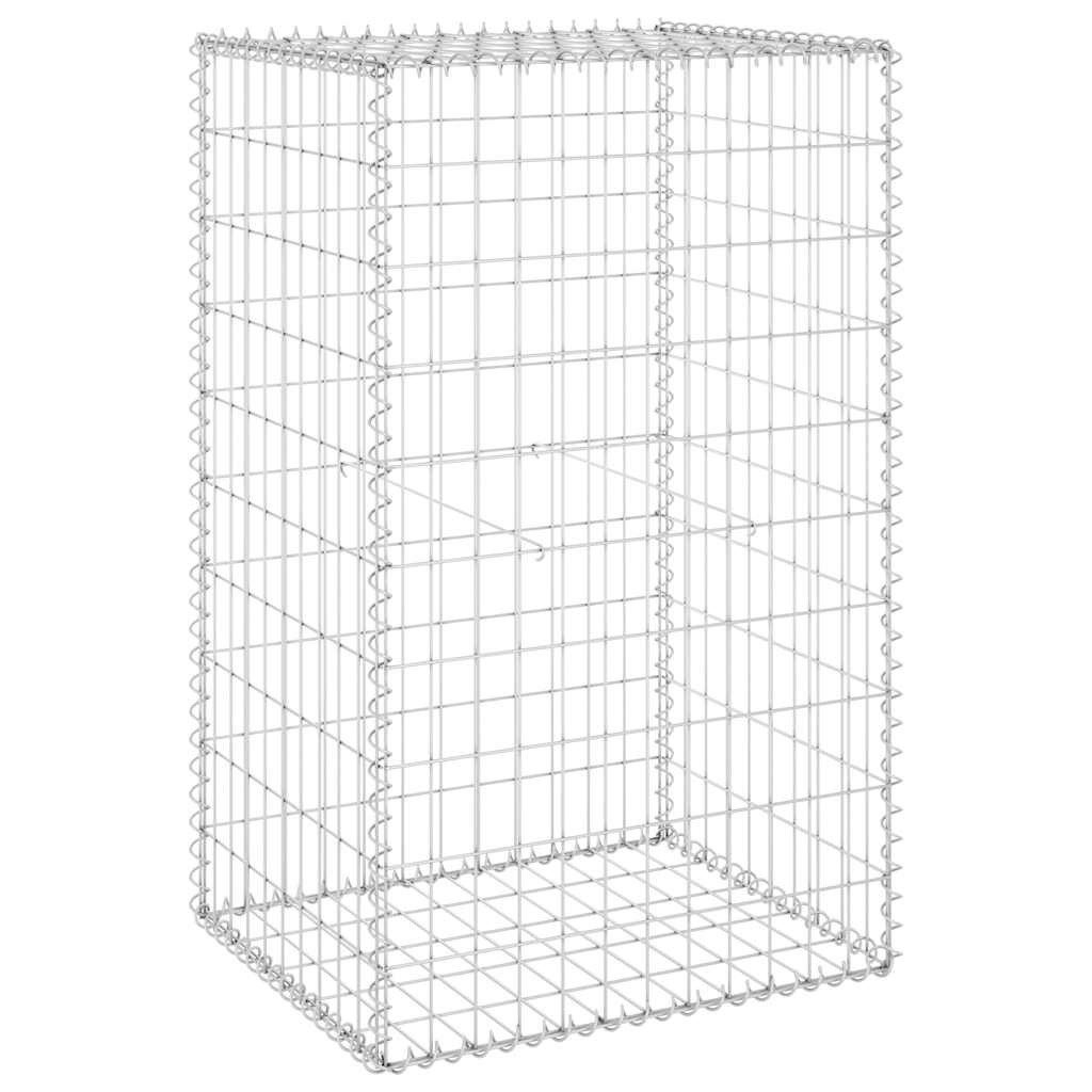 vidaXL Gartenzaun Gabionenwand mit Abdeckung Verzinkter günstig online kaufen
