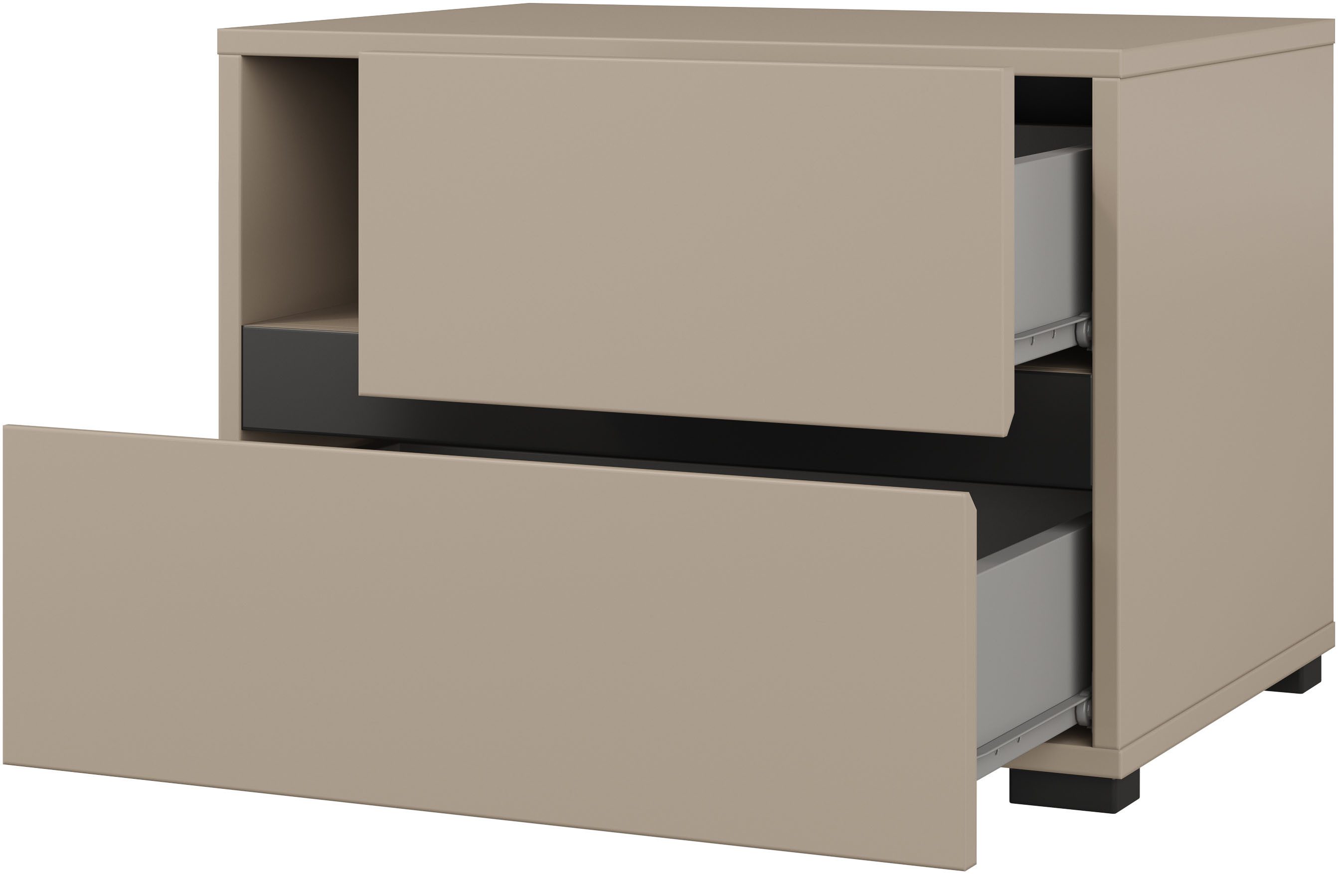 OTTO home Schlafzimmer-Set Cross, moderne, grifflose Optik, FSC-zertifiziert, (4-tlg., Bett 180x200cm, 2 Nachtkommoden, Schrank 2-oder 4-türig), Komplettschlafzimmer-Set