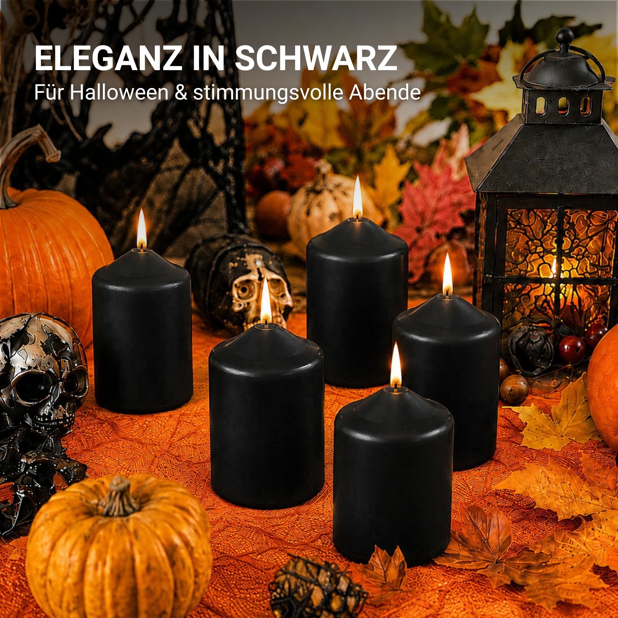 HS Candle Stumpenkerze Set kompakt und unparfümiert, Ø4cm x H6 cm (6-tlg., Dekolicht), bis zu 7h Brenndauer je Kerze, Wachsmischung, Made in EU – Bild 3 von 5