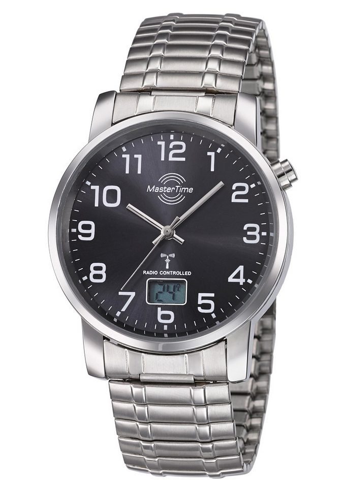 MASTER TIME Funkuhr MTGA-10308-22M, Armbanduhr, Quarzuhr, Herrenuhr, Datum, Langzeitbatterie