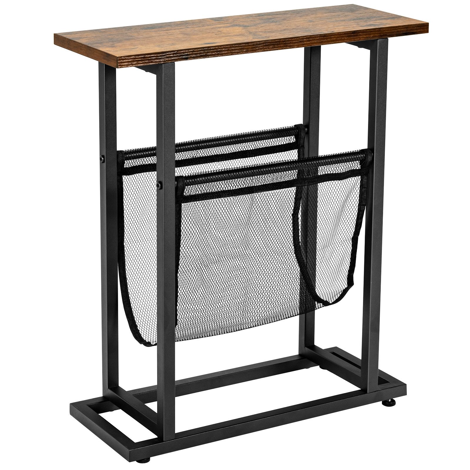 COSTWAY Beistelltisch, 2-stufig, mit Magazinhalterung & Stahlsockel günstig online kaufen