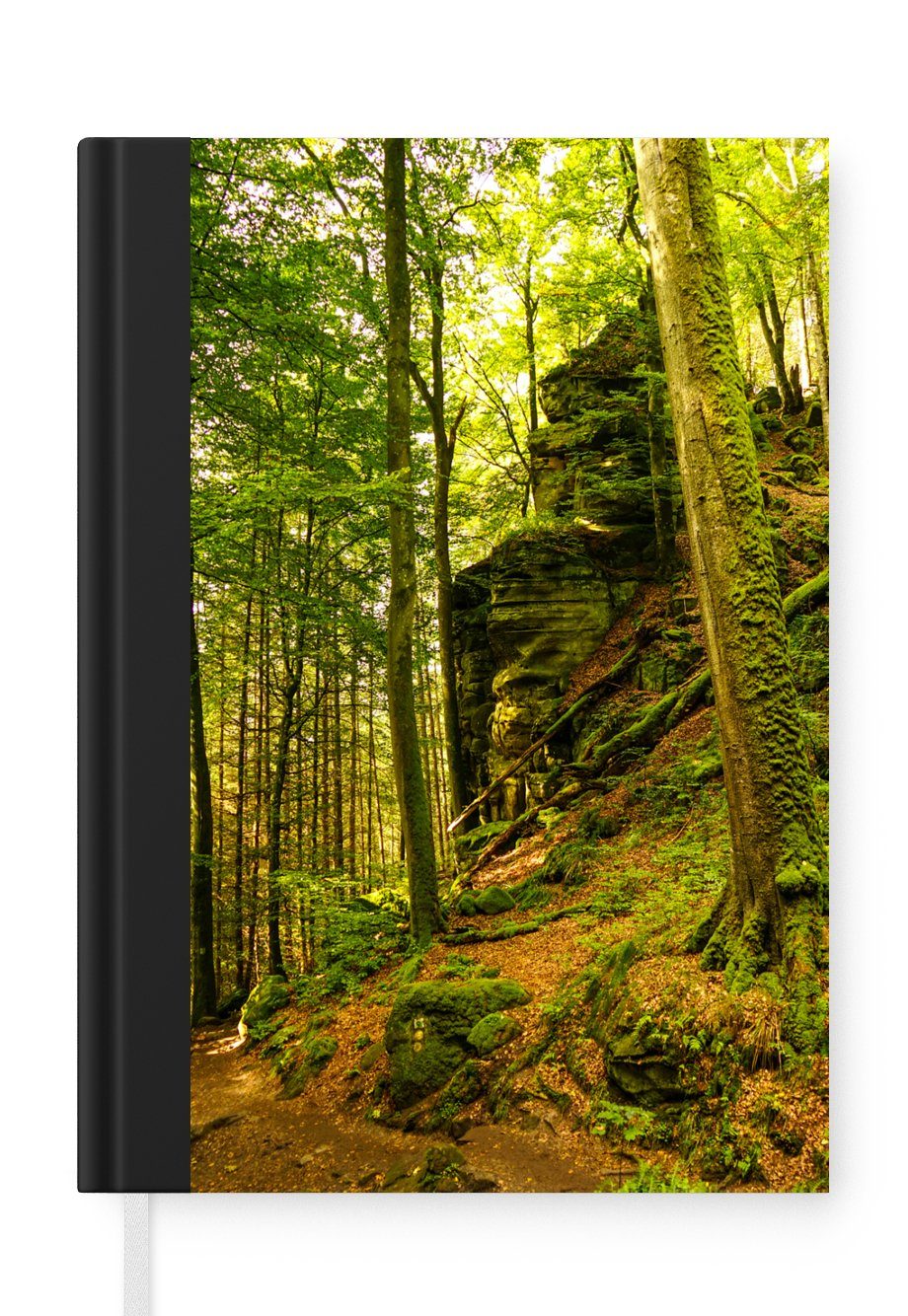 MuchoWow Notizbuch Bäume - Stein - Wald - Natur - Pflanzen, Journal, Merkzettel, Tagebuch, Notizheft, A5, 98 Seiten, Haushaltsbuch
