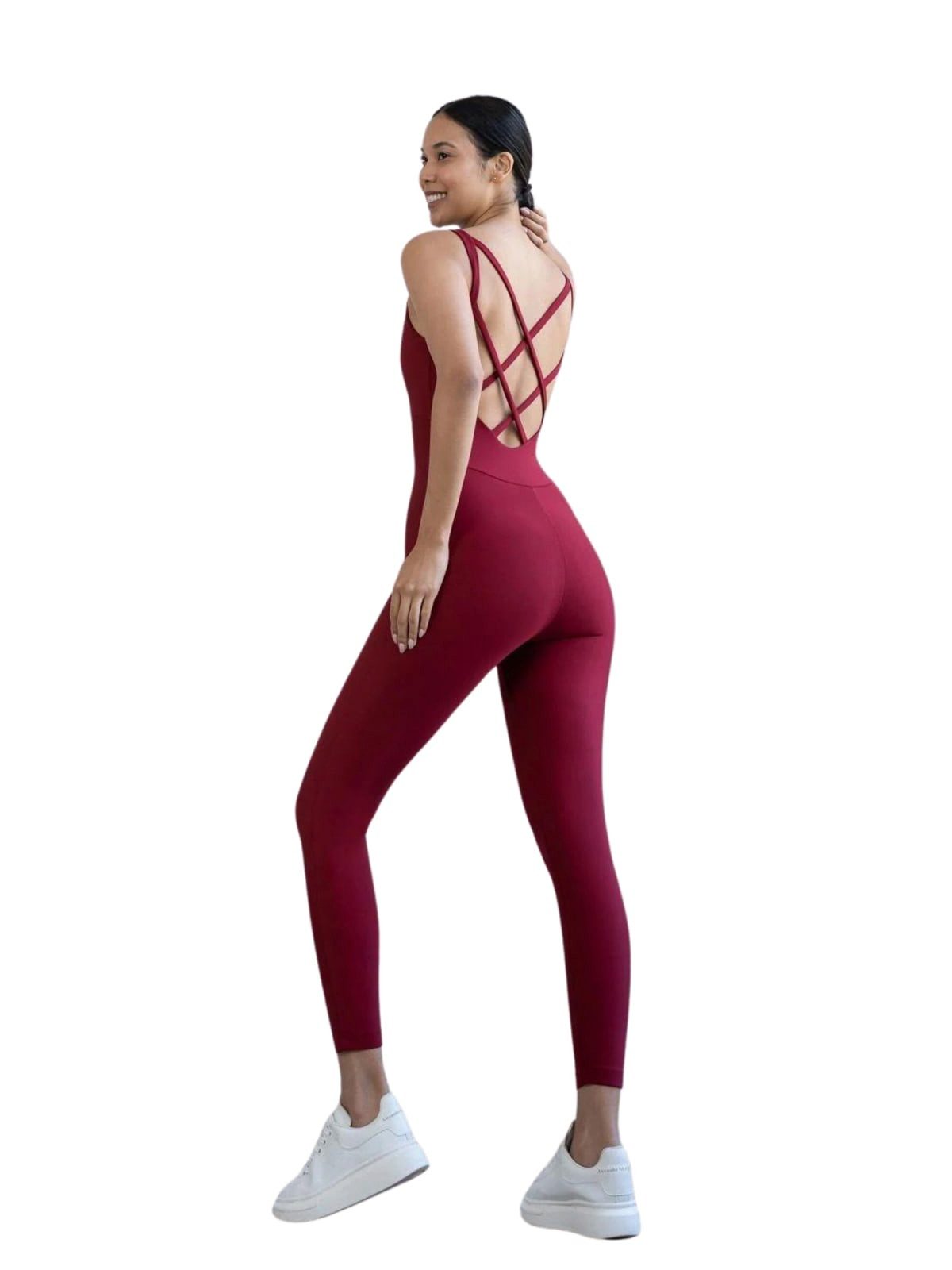 Lismina Jumpsuit Double Cross Jumpsuit Atmungsaktiv, Elastischer Bund