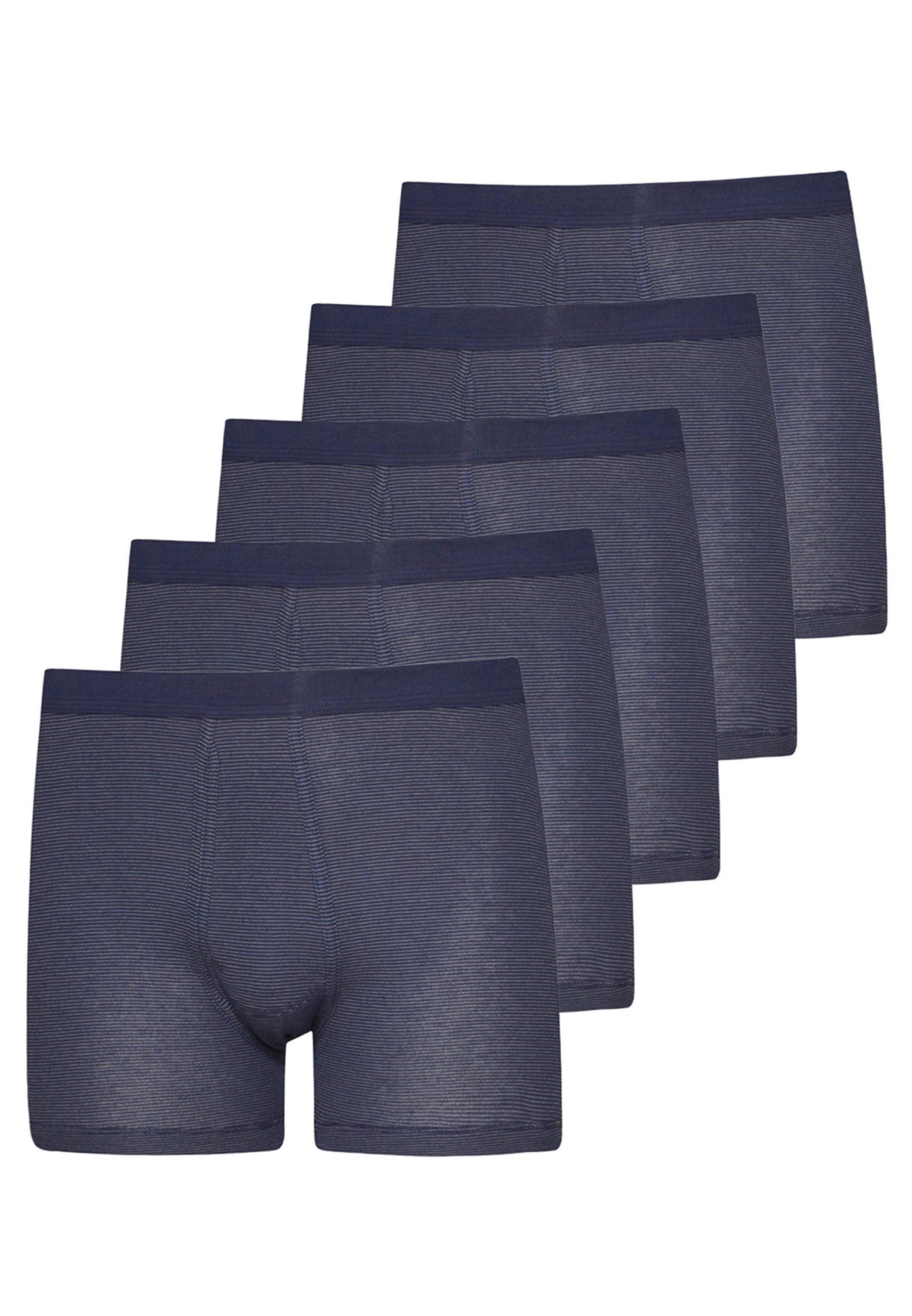 ESGE - Die Wäsche-Macher Retro Boxer 5er Pack - Feinripp Ringel (Spar-Set, 5-St) Pant mit Eingriff - Baumwolle - Mit Eingriff -