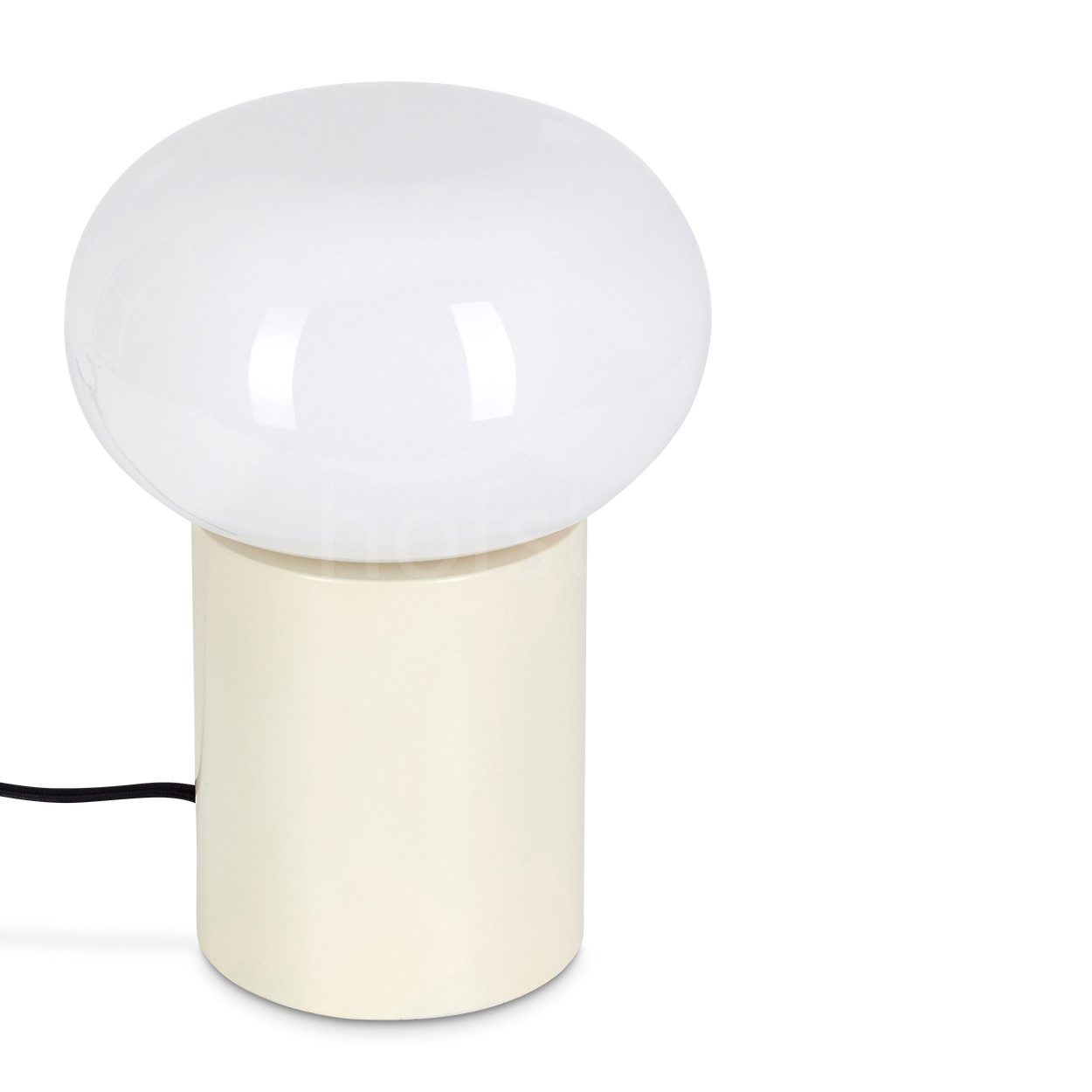 Tischleuchte moderne Nachttischlampe aus Metall/Glas in Creme/Weiß