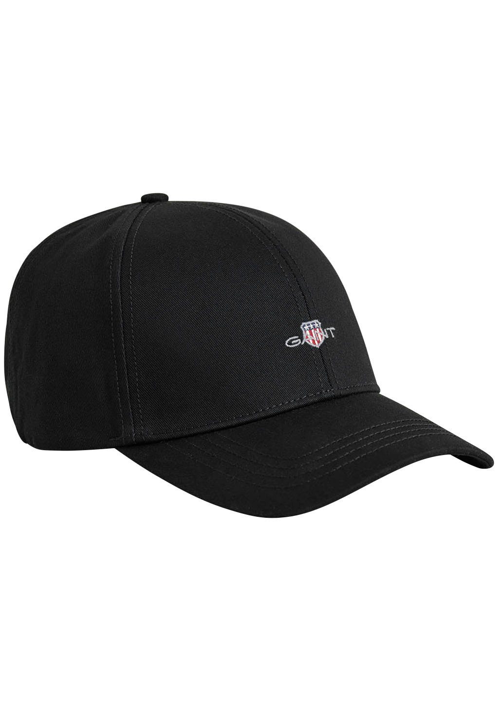 mit 100% Baseball Gant UNISEX. vorne, black Classic Cap CAP HIGH Baumwolle, Logostickerei SHIELD