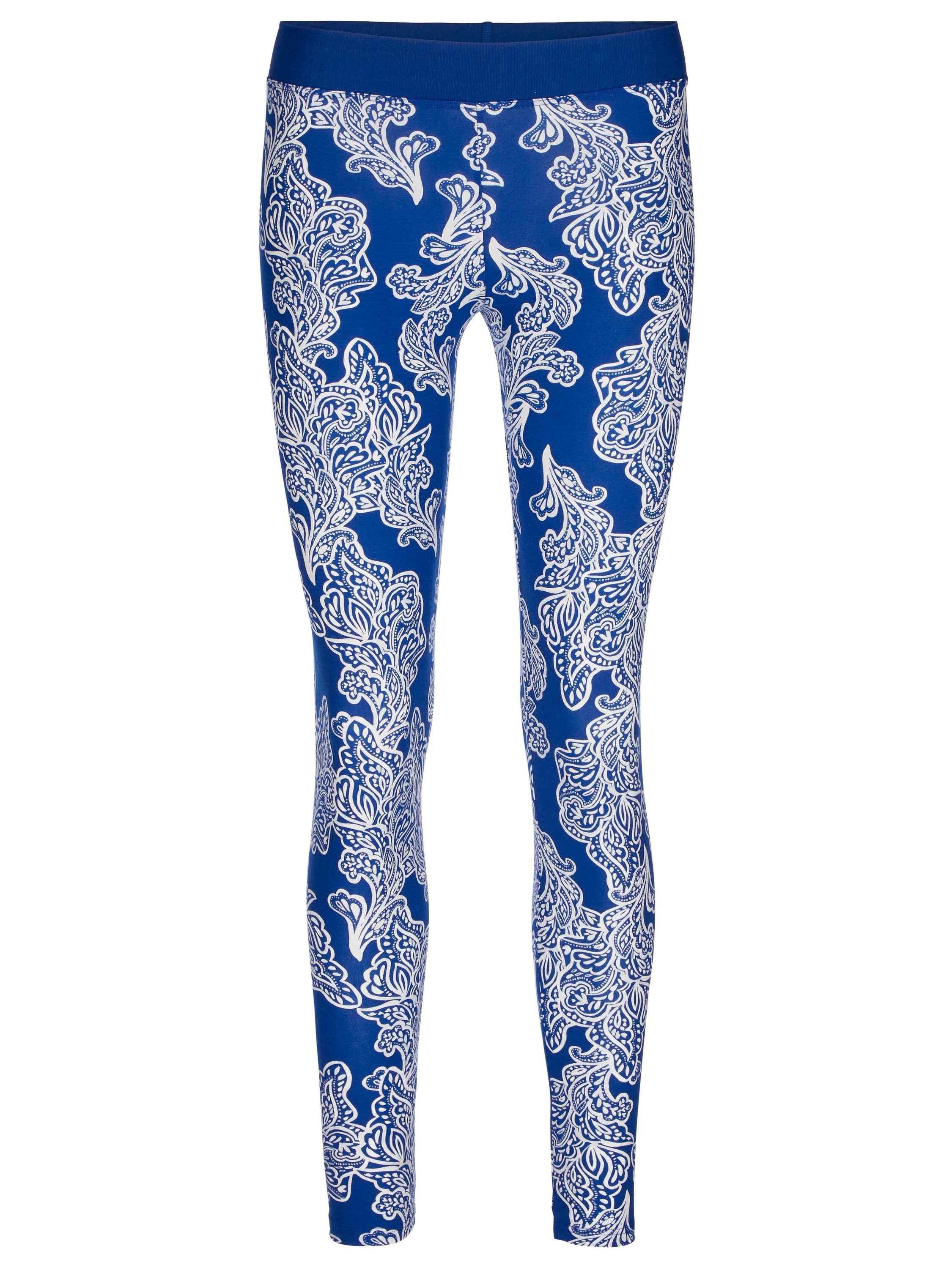 CALIDA Pyjamahose Leggings mit blue (1-tlg) Softbund sodalite