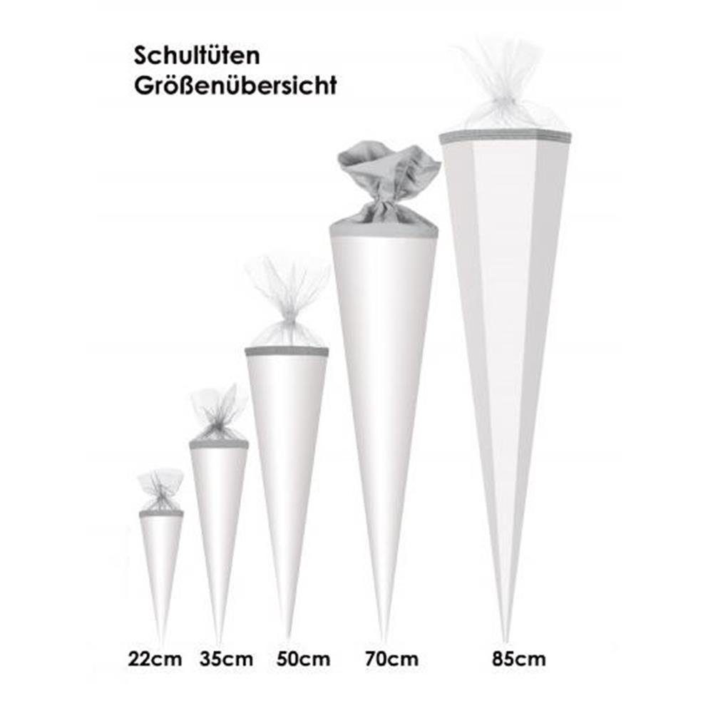Nestler Schultüte Schulanfang Tafel, 85 cm, eckig, mit gelbem Tüllverschluss