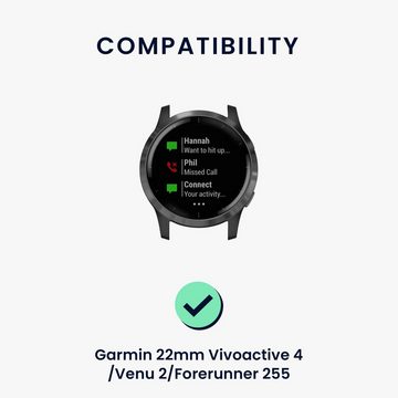kwmobile Uhrenarmband 2x Sportarmband für Garmin 22mm vivoactive 4 / Venu 2 / Forerunner 255, Armband TPU Silikon Set Fitnesstracker