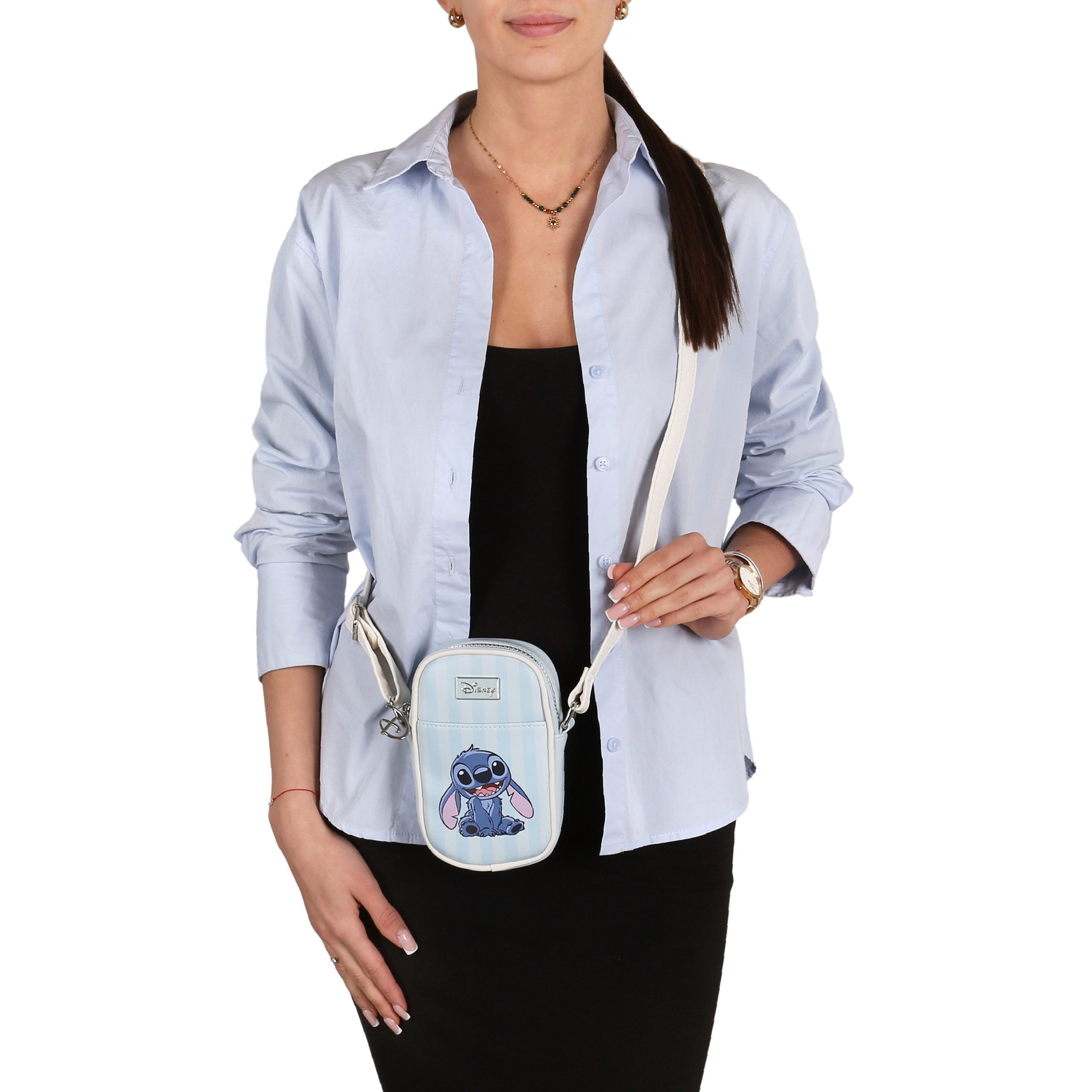 Disney Handtasche DISNEY Stitch Beutel Kunstleder Mini Tasche verstellbar 17 × 4 × 11 cm