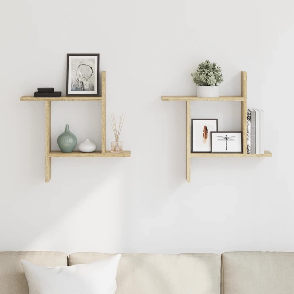 vidaXL Regal Wandregale 2 Stk. Sonoma-Eiche 50x12x50 cm Holzwerkstoff, 1-tl günstig online kaufen