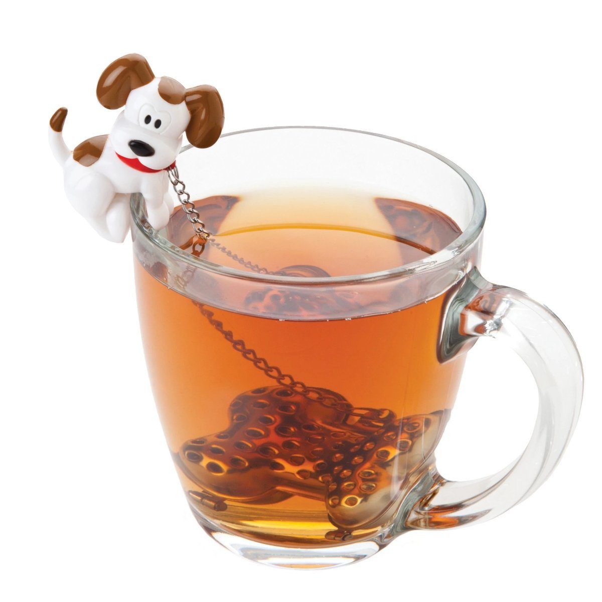 Joie Teeglas Tee-Ei Hund Woof, Kunststoff (lebensmittelsicher), Edelstahl 18/8