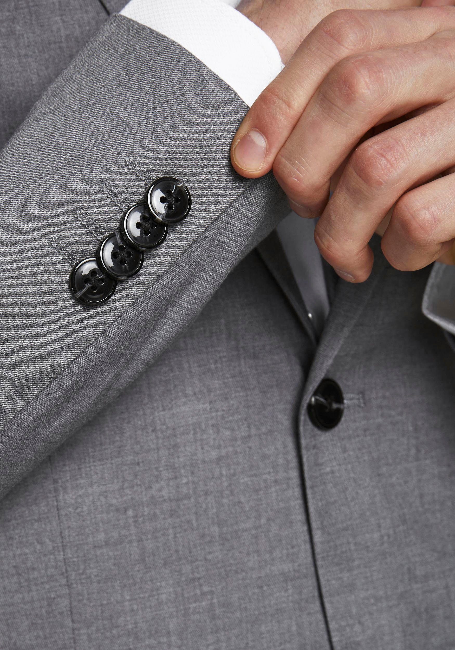 Jack & Jones Anzug JPRFRANCO Extra schmal, pflegeleicht, stilvoll mit fallendem Revers Materialmix, slim fit