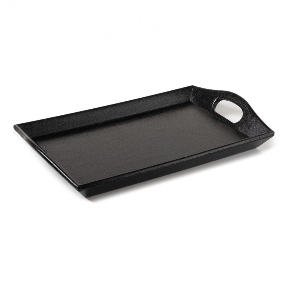 finehomegarden Tablett 2x Dekotablett Holz schwarz Serviertablett Holztablett 26x16cm H3cm, Metall, (2-tlg), rechteckig Kerzentablett Deko Tablett / Paket