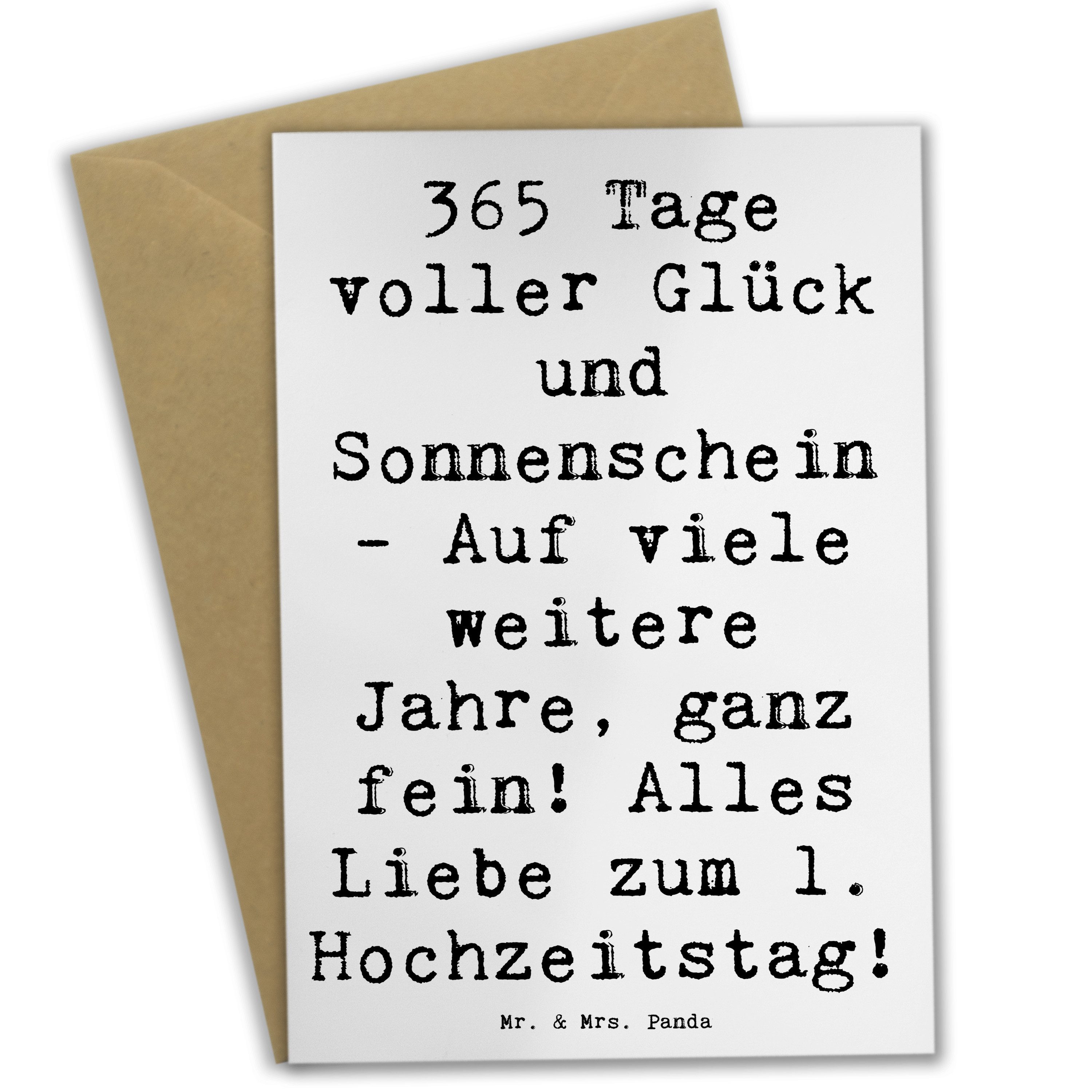 Mr. & Mrs. Panda Grußkarte 365 Tage voller Glück und Sonnenschein Auf