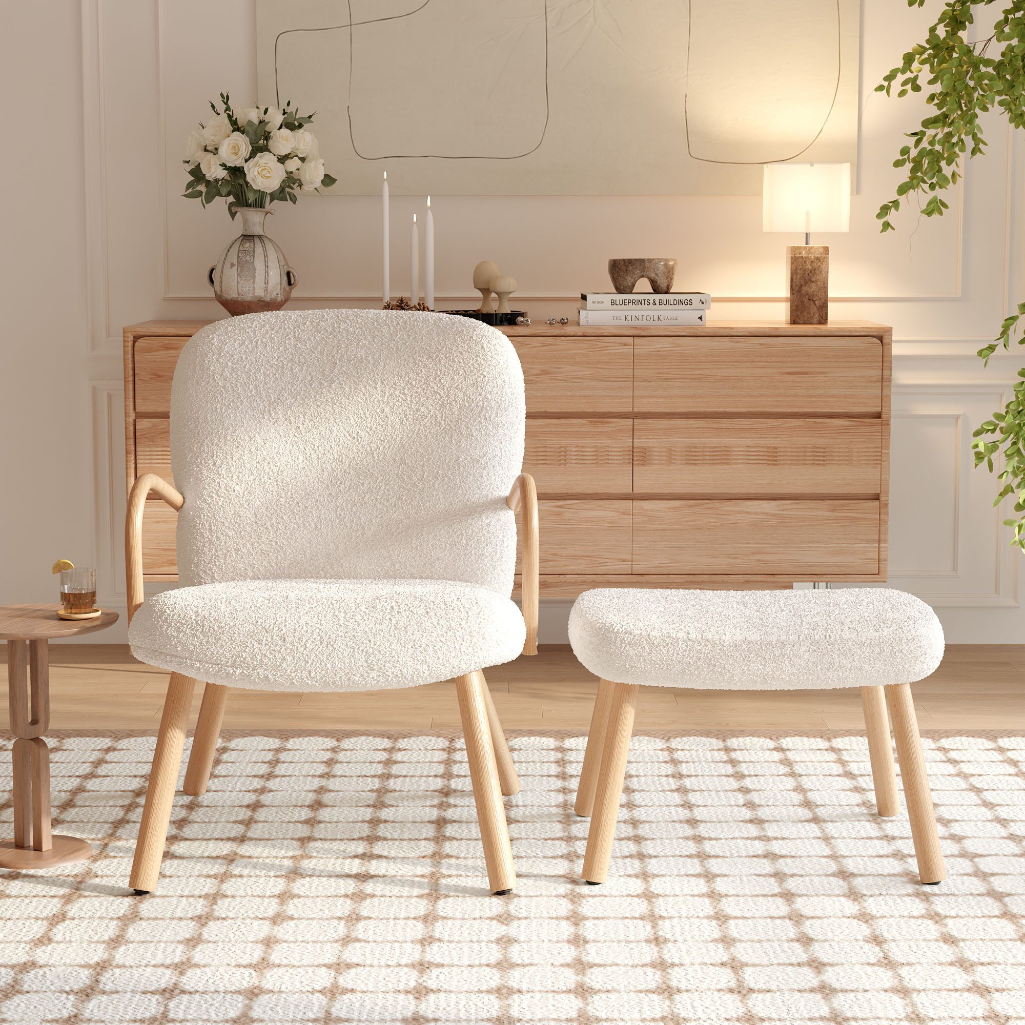FUROKOY Schaukelstuhl Beige Stillsessel Relaxsessel Schaukelsessel günstig online kaufen