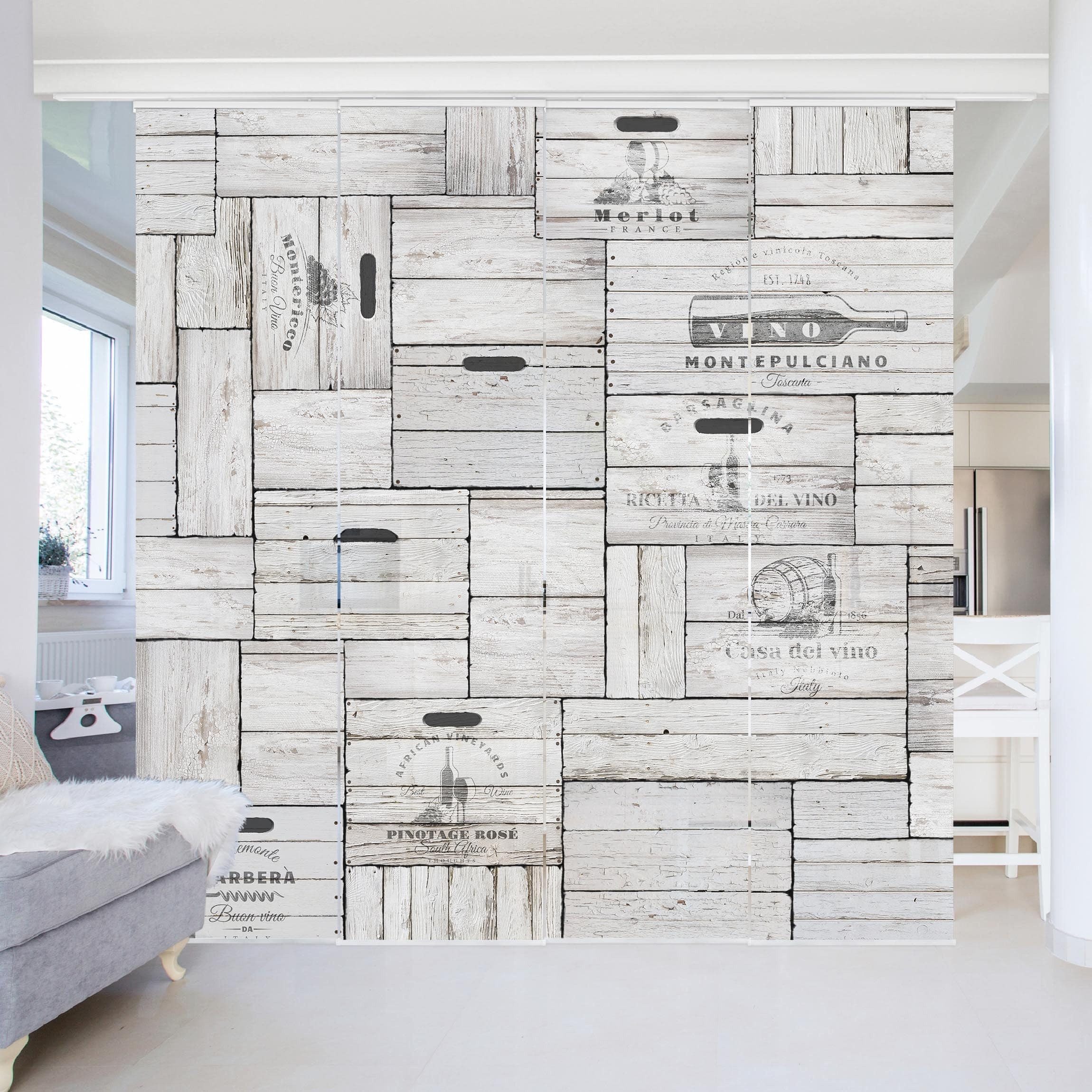 Bilderdepot24 Schiebegardine modern Flächenvorhang blickdicht Shabby günstig online kaufen