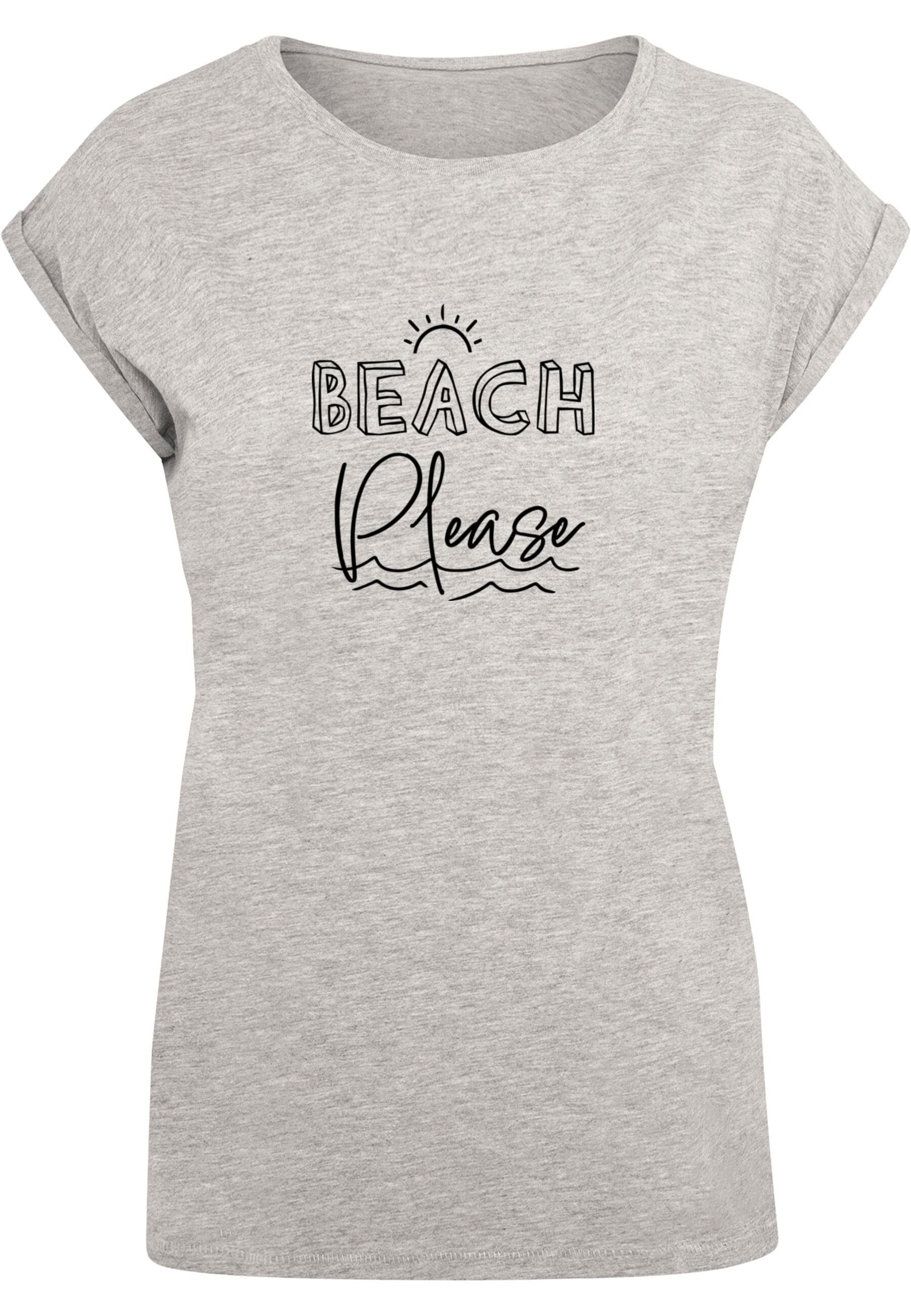 Shoulder T-Shirt Tee Beach Extended Please Damen (1-tlg) Merchcode Ladies