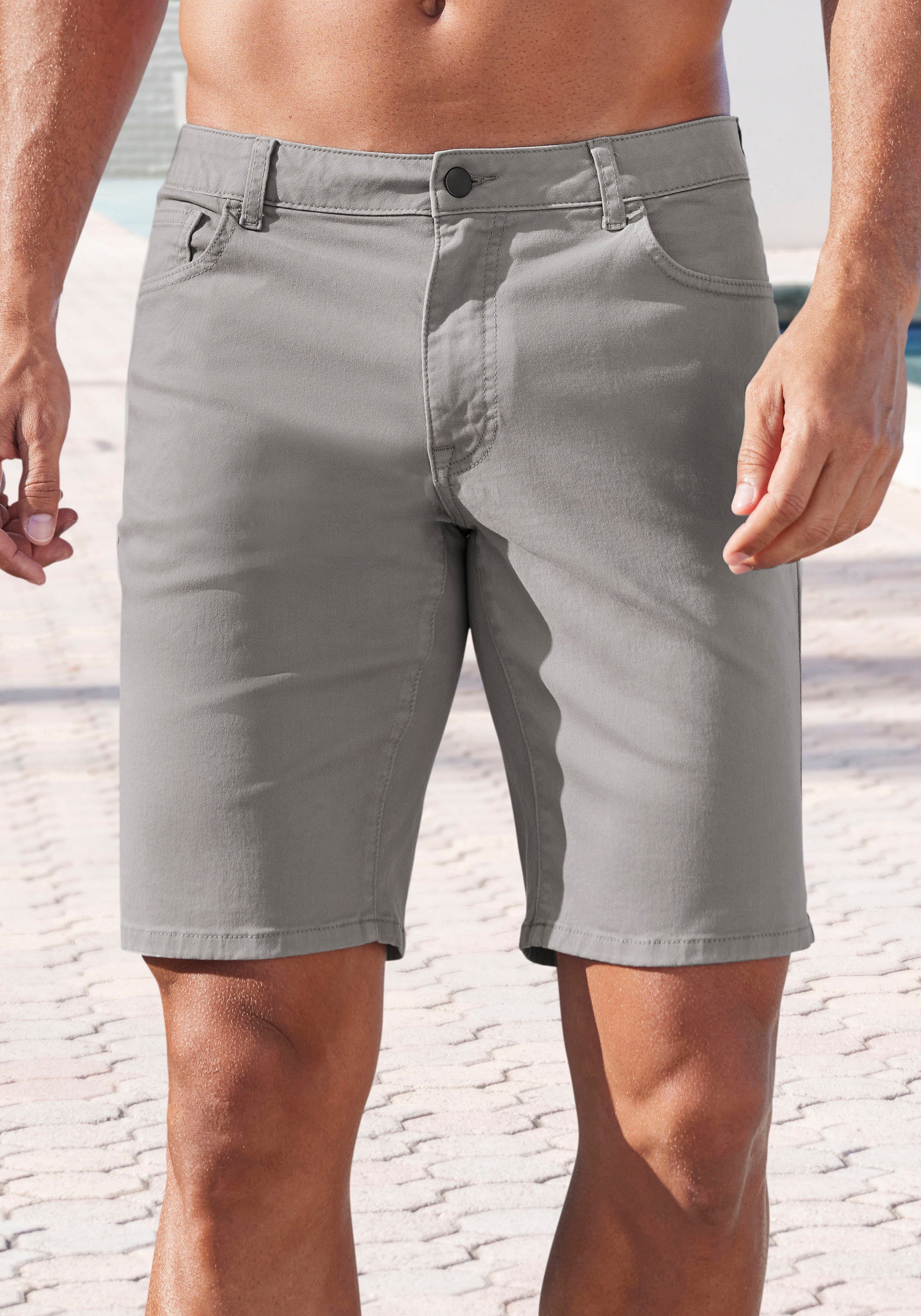 John Devin Bermudas 5-Pocket kurze Jeans Hose aus elastischer Denim-Qualität