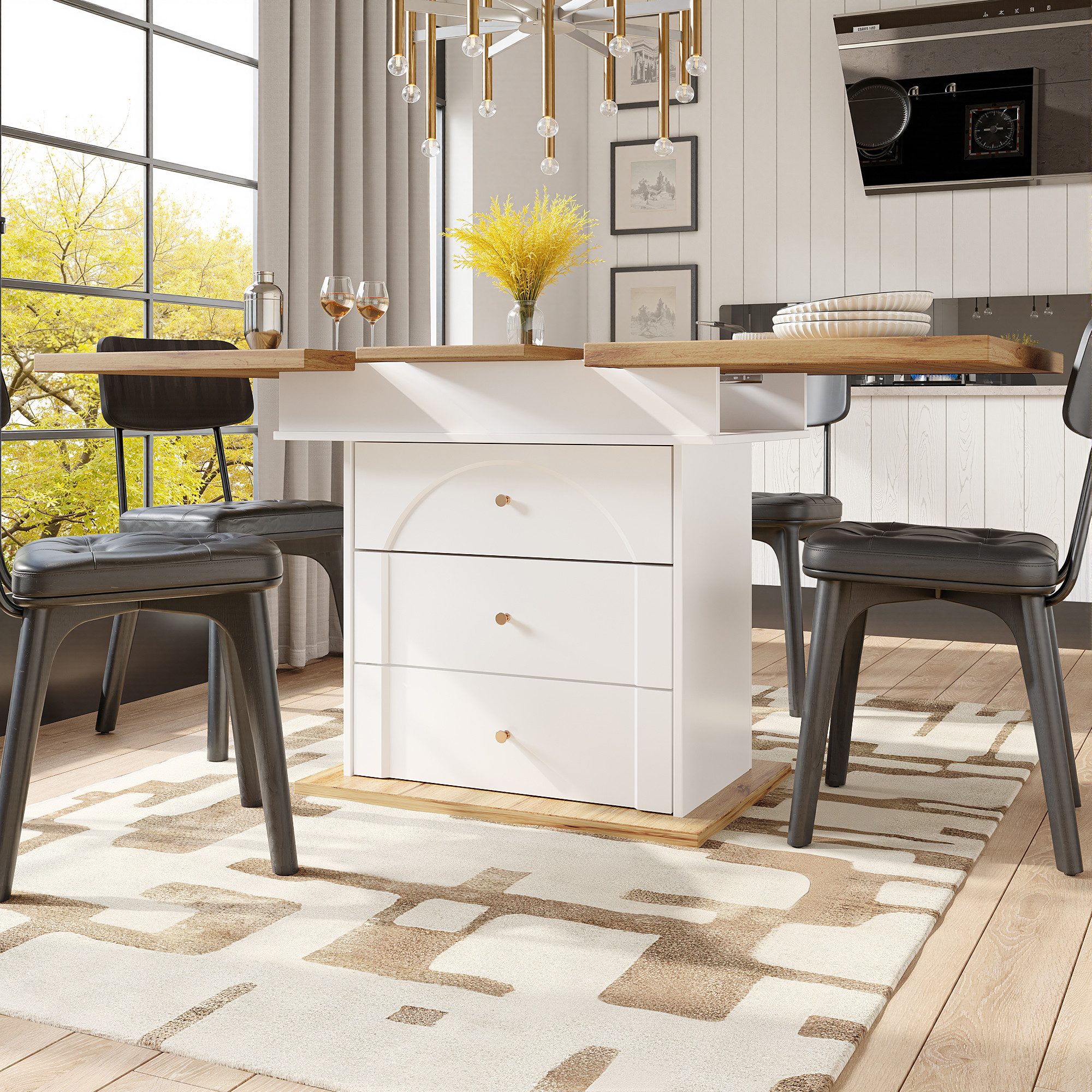 REDOM Esstisch Platzsparender Esstisch (Ausziehbarer Teleskoptisch günstig online kaufen