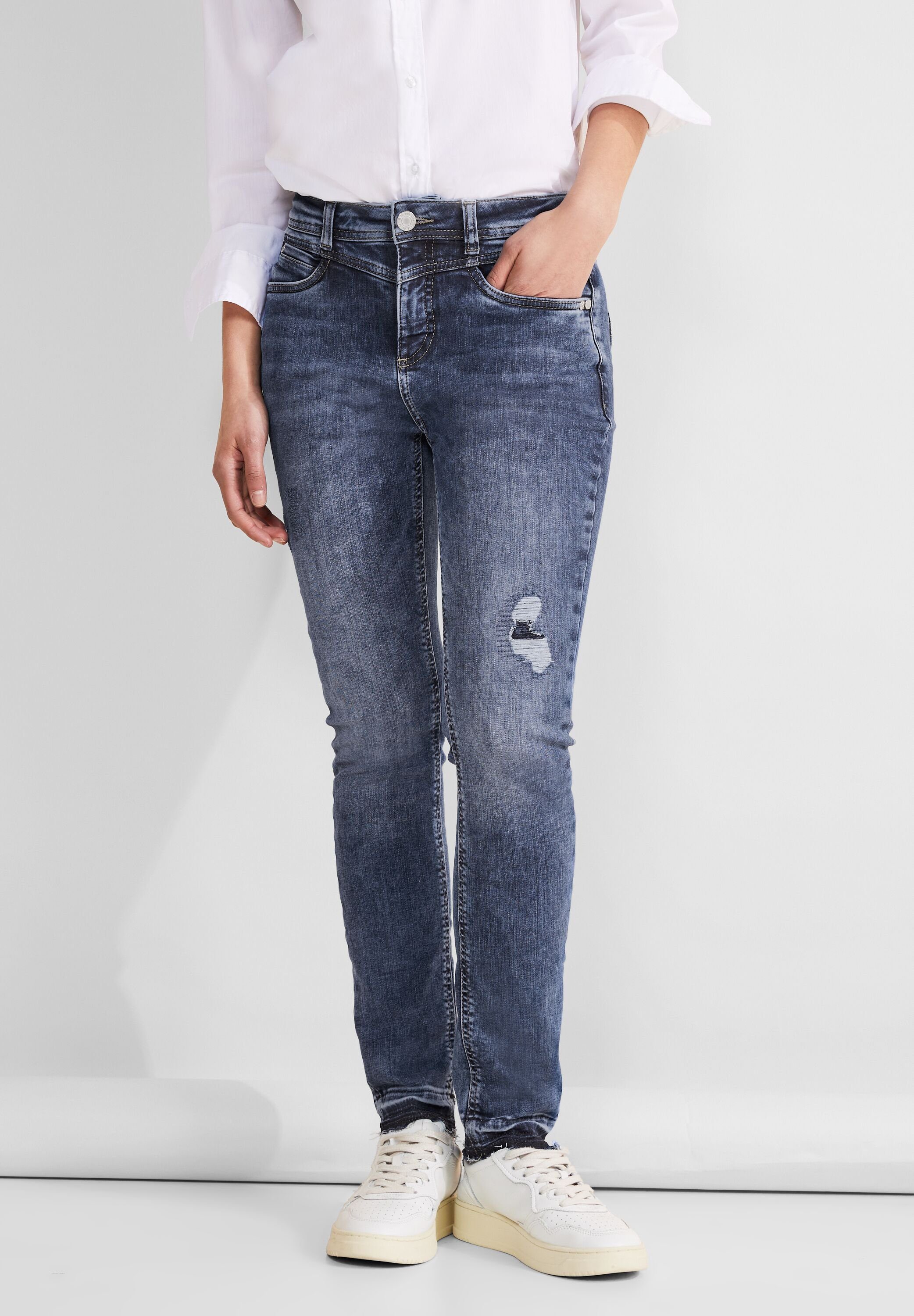 STREET ONE Skinny-fit-Jeans York mit Zierrissen