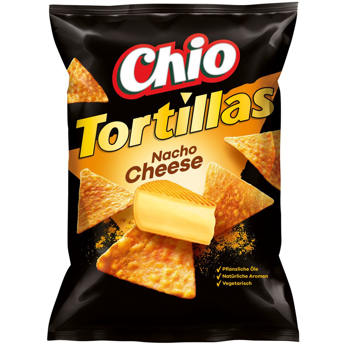 Chio Knabberei, Chio Tortillas Chips Nacho Cheese vegetarisch Chipstüte 110g