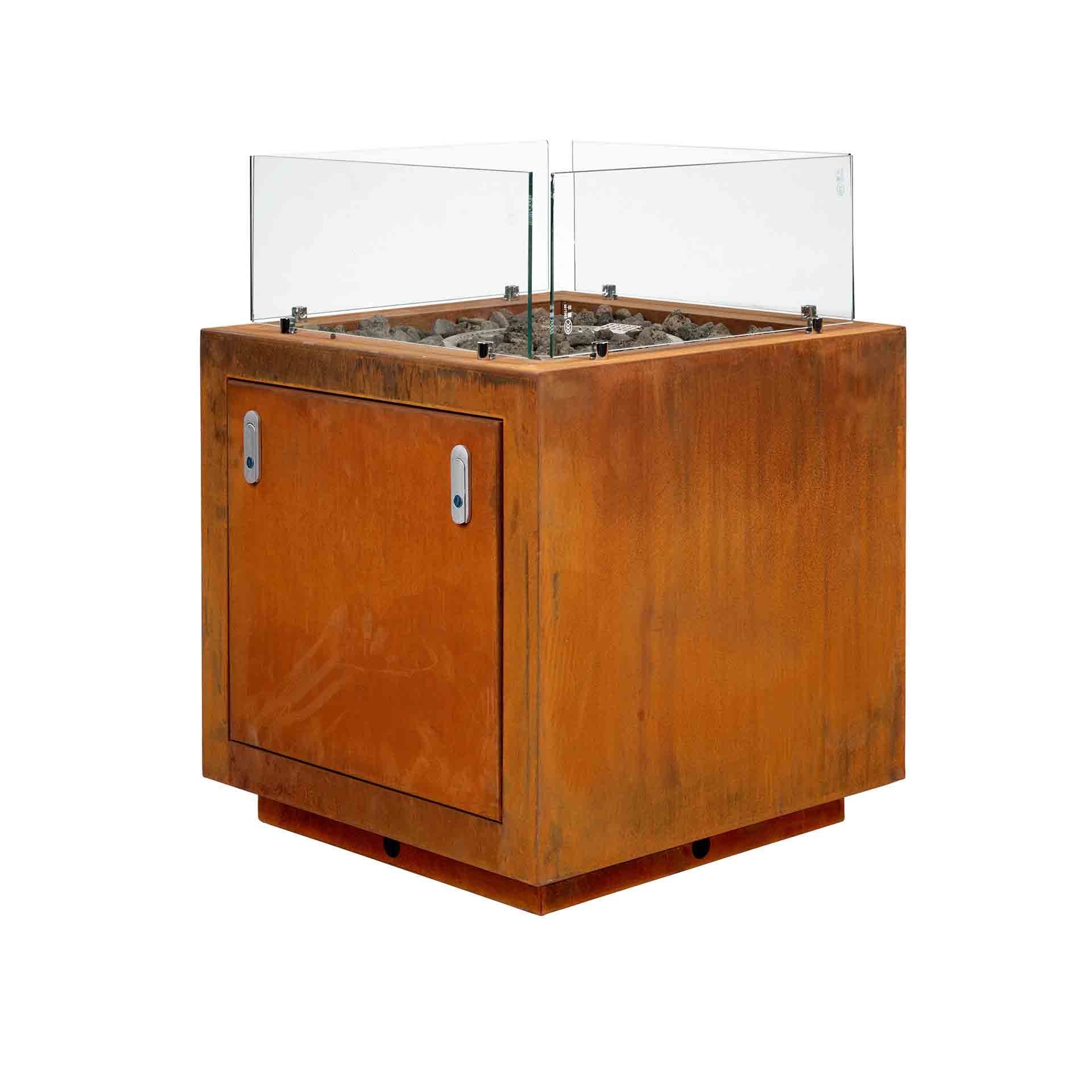 intergrill Feuerstelle Cortenstahl Gasfeuerstelle 60 x 60 x 81,5 cm 48kg