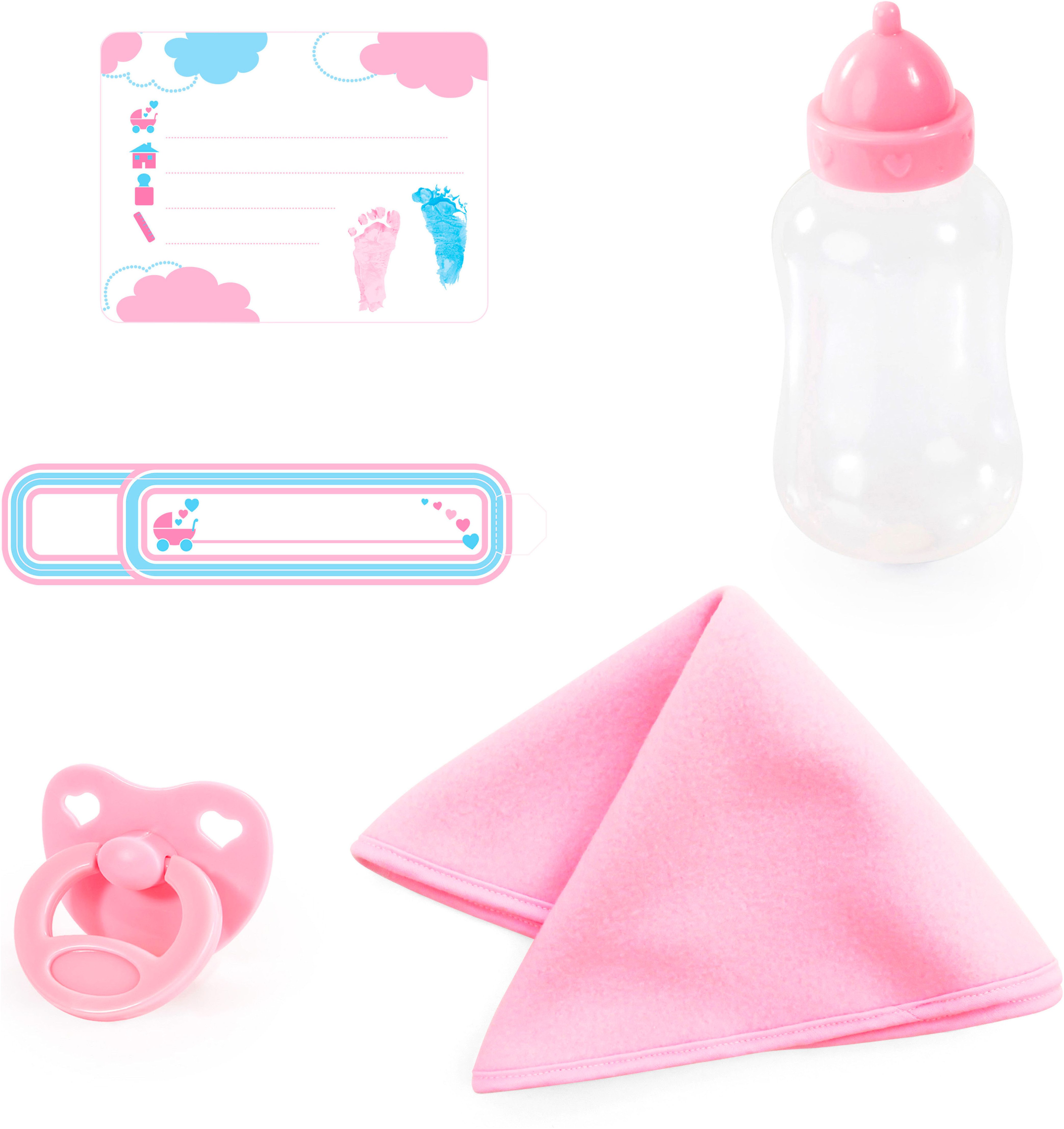 Bayer Babypuppe Reborn Baby, 38 cm Elefantenmuster (4-tlg)