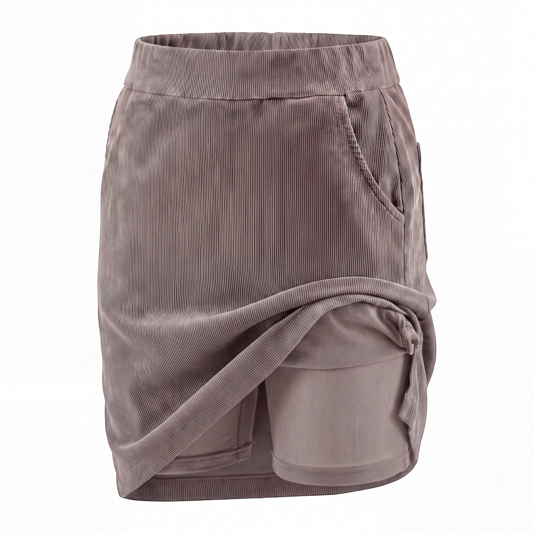 OriginalYou Cordrock Damen Feincordrock mit Integrierter Shorts mit elastischem Bund, in Unifarben – Bild 2 von 5