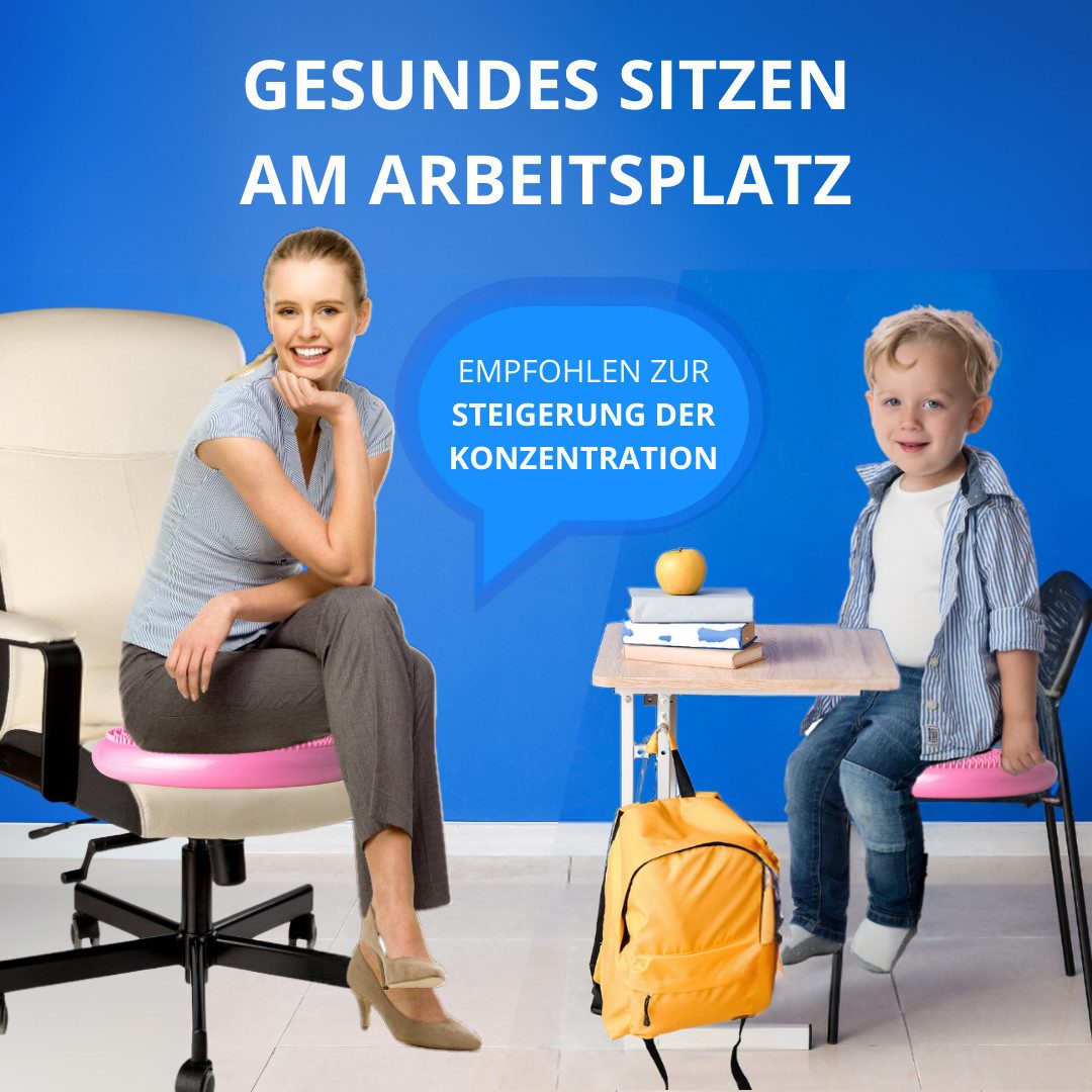 Barbara Klein Balancekissen Balance Cushion mit Griff, für eine gesunde & aufrechte Haltung, für eine bessere Körperhaltung, Gleichgewichtstraining, Stabilisation