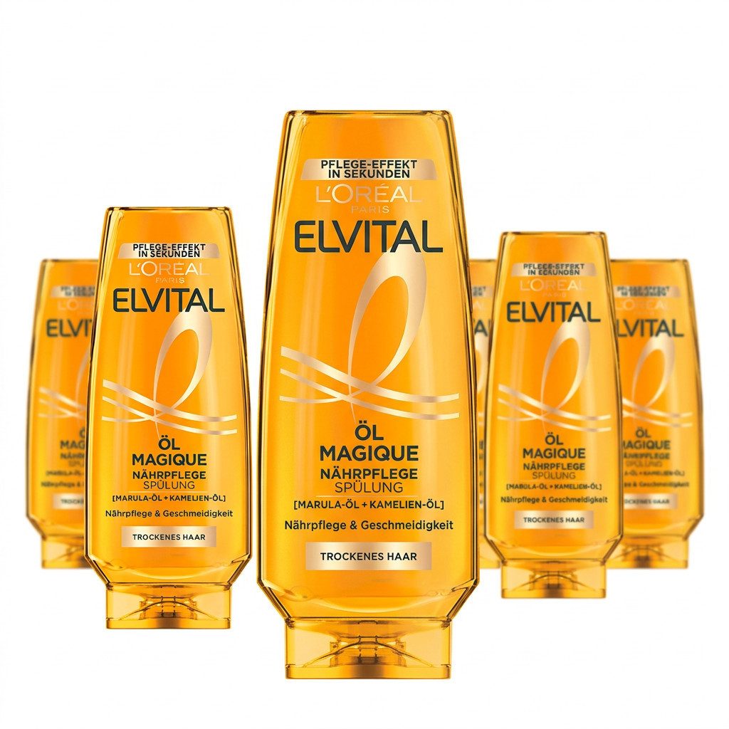 L'ORÉAL PARIS Haarspülung L'Oréal Paris Elvital Öl Magique Spülung, Packung, 6-tlg., Erleichtert Kämmbarkeit, unglaubliche Leichtigkeit und Seidigkeit.