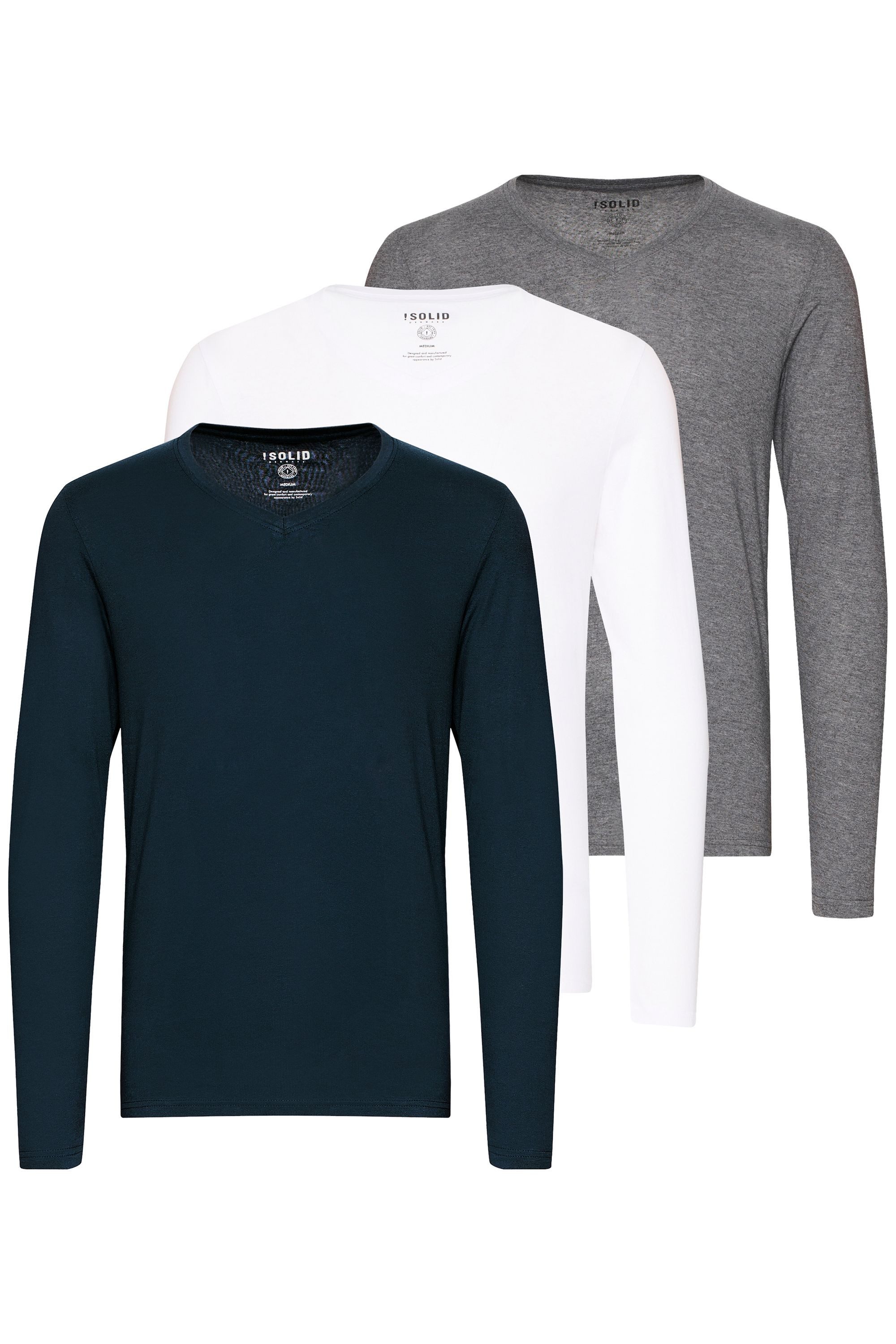 !Solid Langarmshirt SDBasil Langarmshirts im 3er-Pack günstig online kaufen