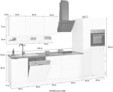 Kochstation Küche KS-Virginia, Breite 330 cm, wahlweise mit Induktion