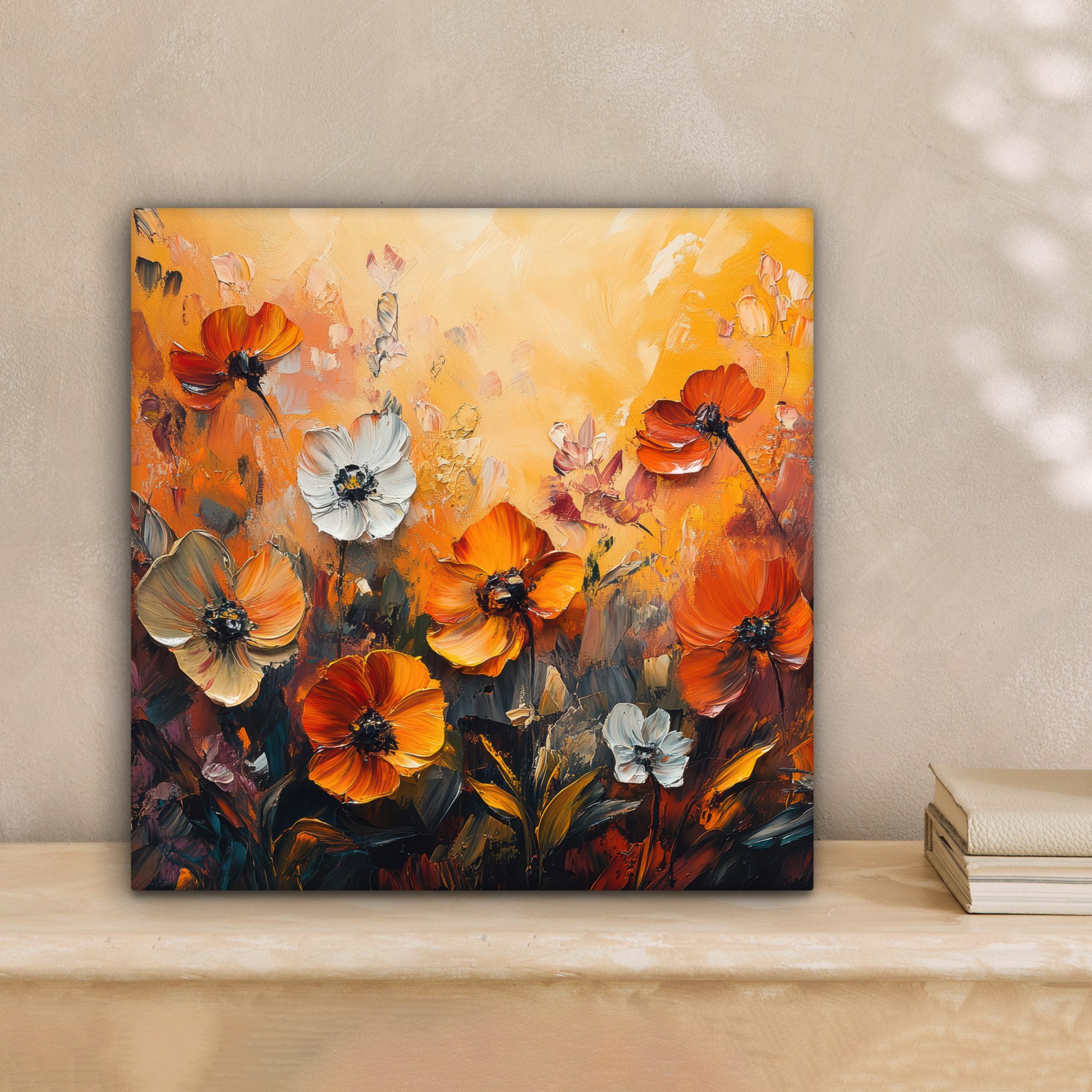 OneMillionCanvasses® Leinwandbild Blumen - Abstrakt - Herbstfarben - Modern günstig online kaufen