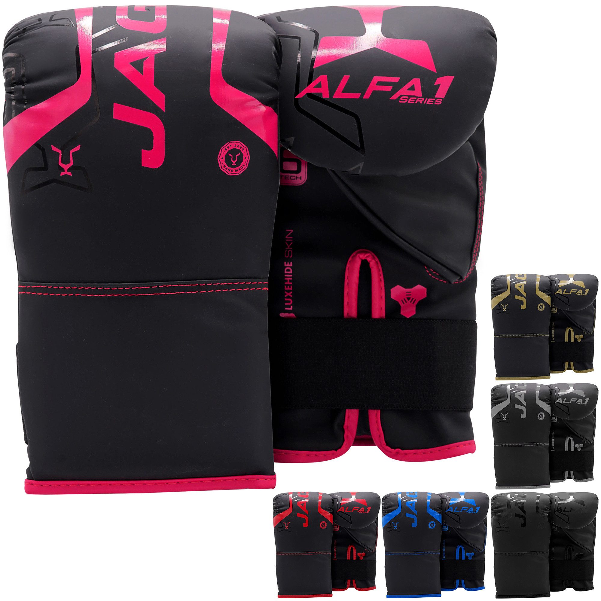 JAG GEARS Boxhandschuhe Boxhandschuhe MMA, Kickboxen, Sparring, Kampfsport Handschuhe (Set, 1x pair Boxing Mitts), Unisex Design • Stabiler Klettverschluss mit Handgelenkstütze