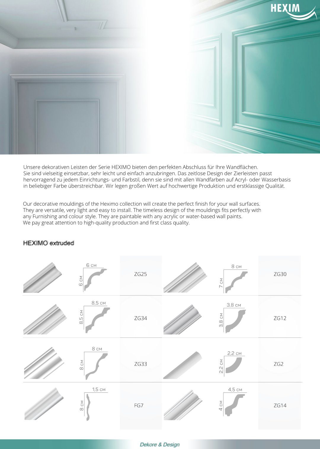 / FG1, Wandleiste 10 (XPS) Design, Wandleisten Zierleiste / 10 Meter Hochwertige modernen Leisten, 20 & im - 20x10mm - robust Meter leicht FG1 Styroporleiste Hexim / 20 Styropor Flachleisten glatt aus Stück Stuckleisten