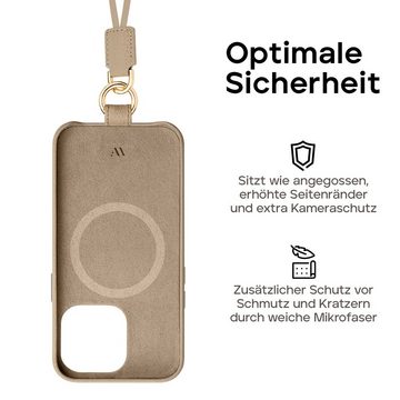 wiiuka Handykette skiin LOOP Hülle für iPhone 15 Pro, Handyhülle / Kette, Handgefertigt - Deutsches Leder, Premium Case