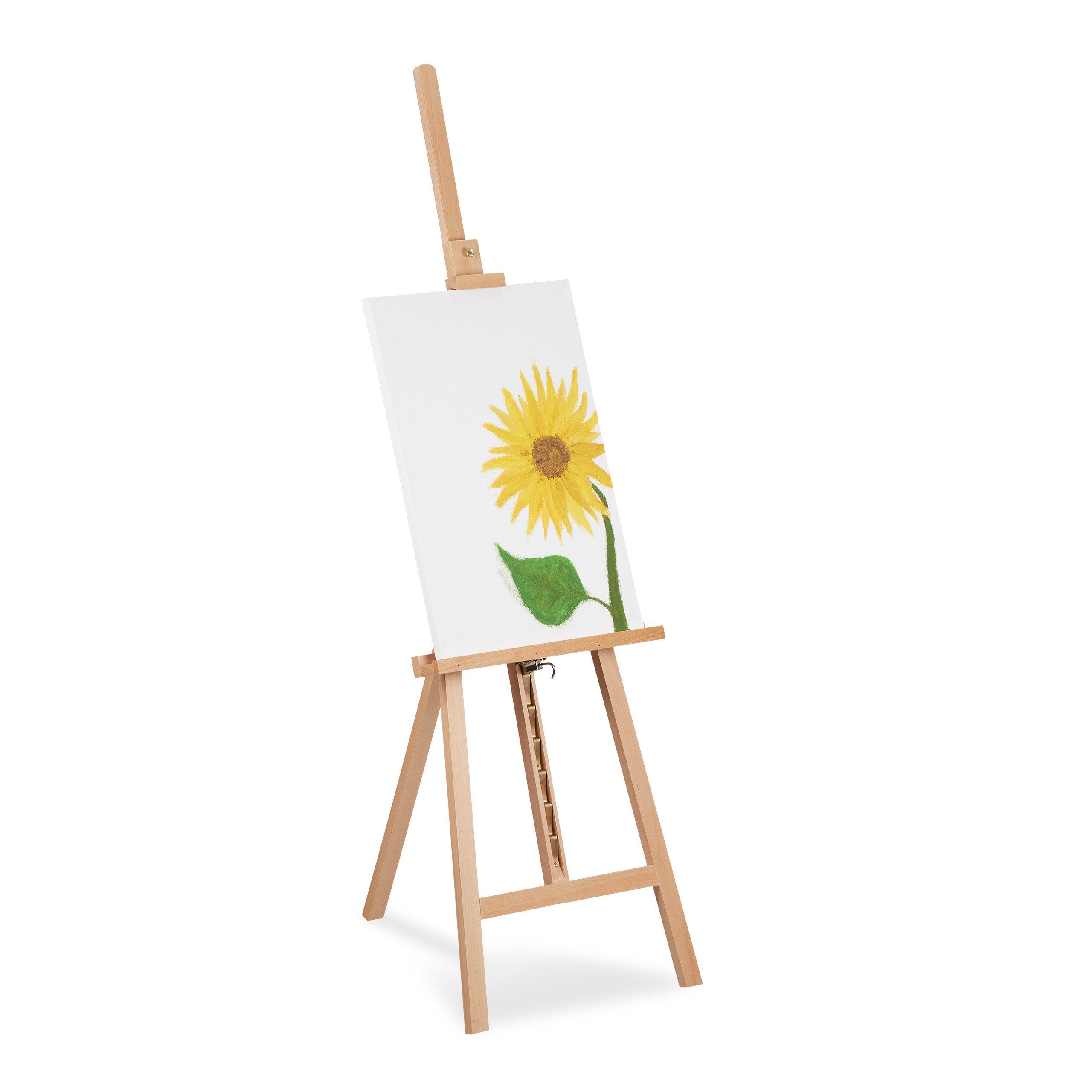 relaxdays Staffelei Verstellbare Staffelei aus Buchenholz