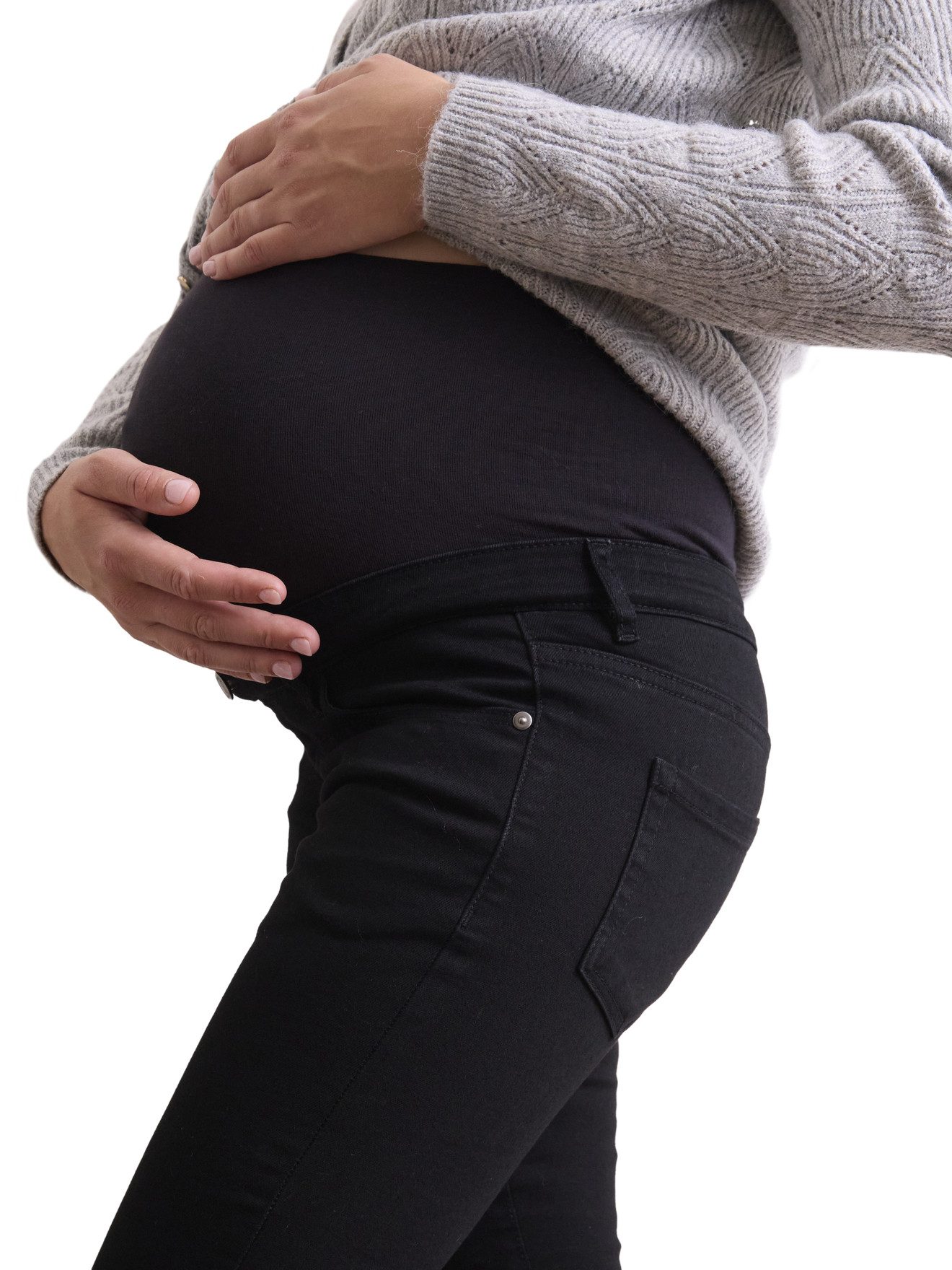 vertbaudet Umstandsjeans Umstands-Jeans mit WATERLESS-Denim, Skinny-Fit Bundweite verstellbar, 2 aufgesetzte Gesäßtaschen