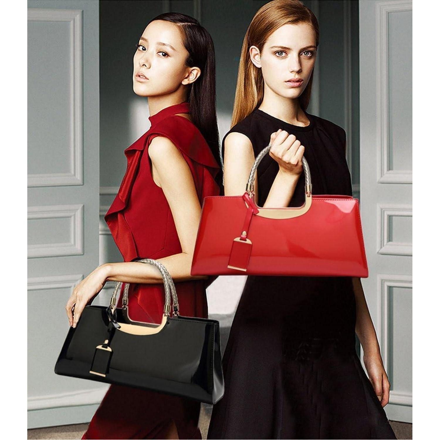 LuxusKollektion Handtasche Damen Handtasche PU-Lackleder Henkeltasche Abend günstig online kaufen