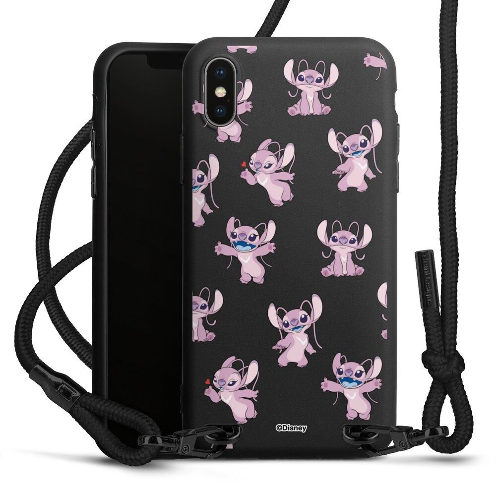 DeinDesign Handyhülle Lilo & Stitch Engel Disney Angel Faces Pattern Transparent, Apple iPhone X Premium Handykette Hülle mit Band Case zum Umhängen