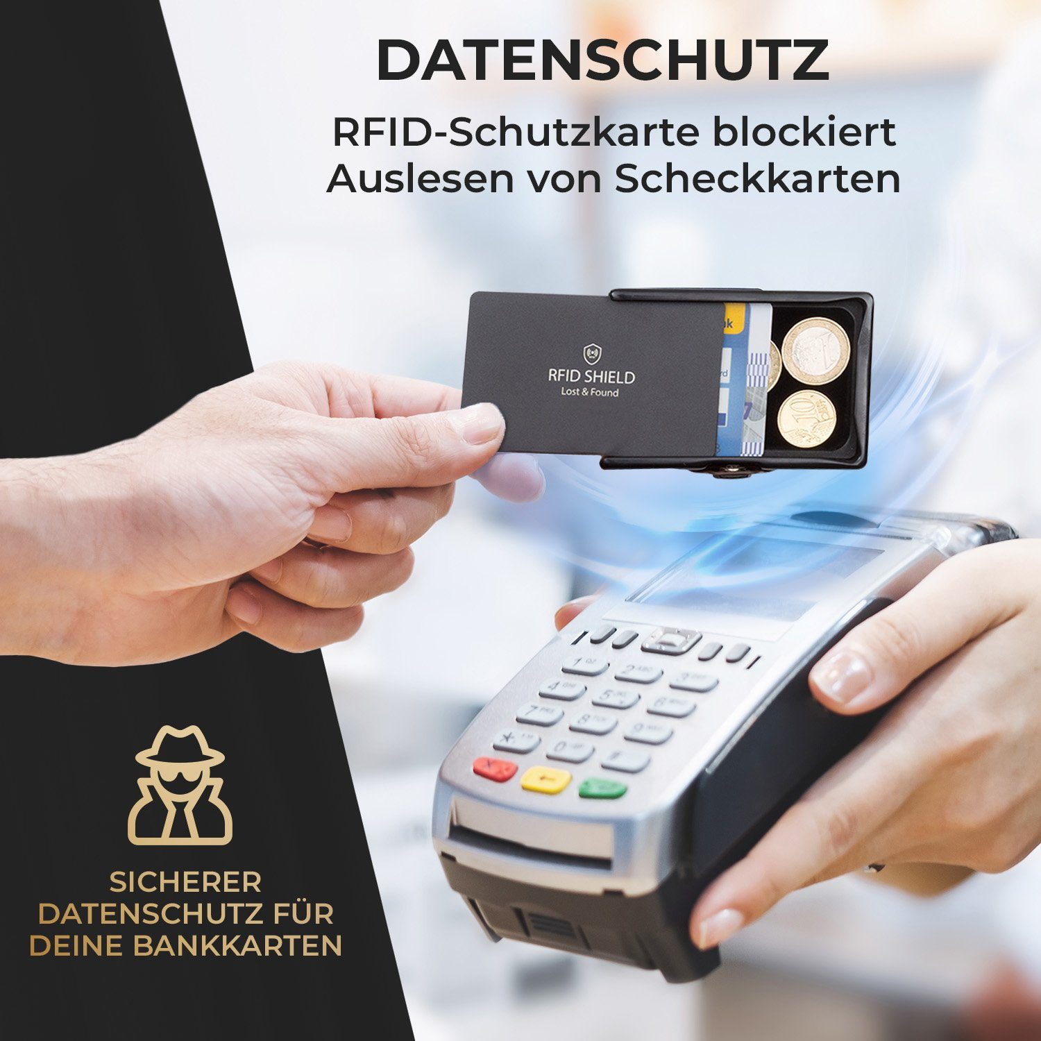 Slimpuro Geldbörse ZNAP 8 (1 x Slim Wallet,1 x Münzfach,1 x RFID-Shield Karte), Leder Portemonnaie klein Damen Herren Geldbeutel Unisex Brieftasche – Bild 5 von 5