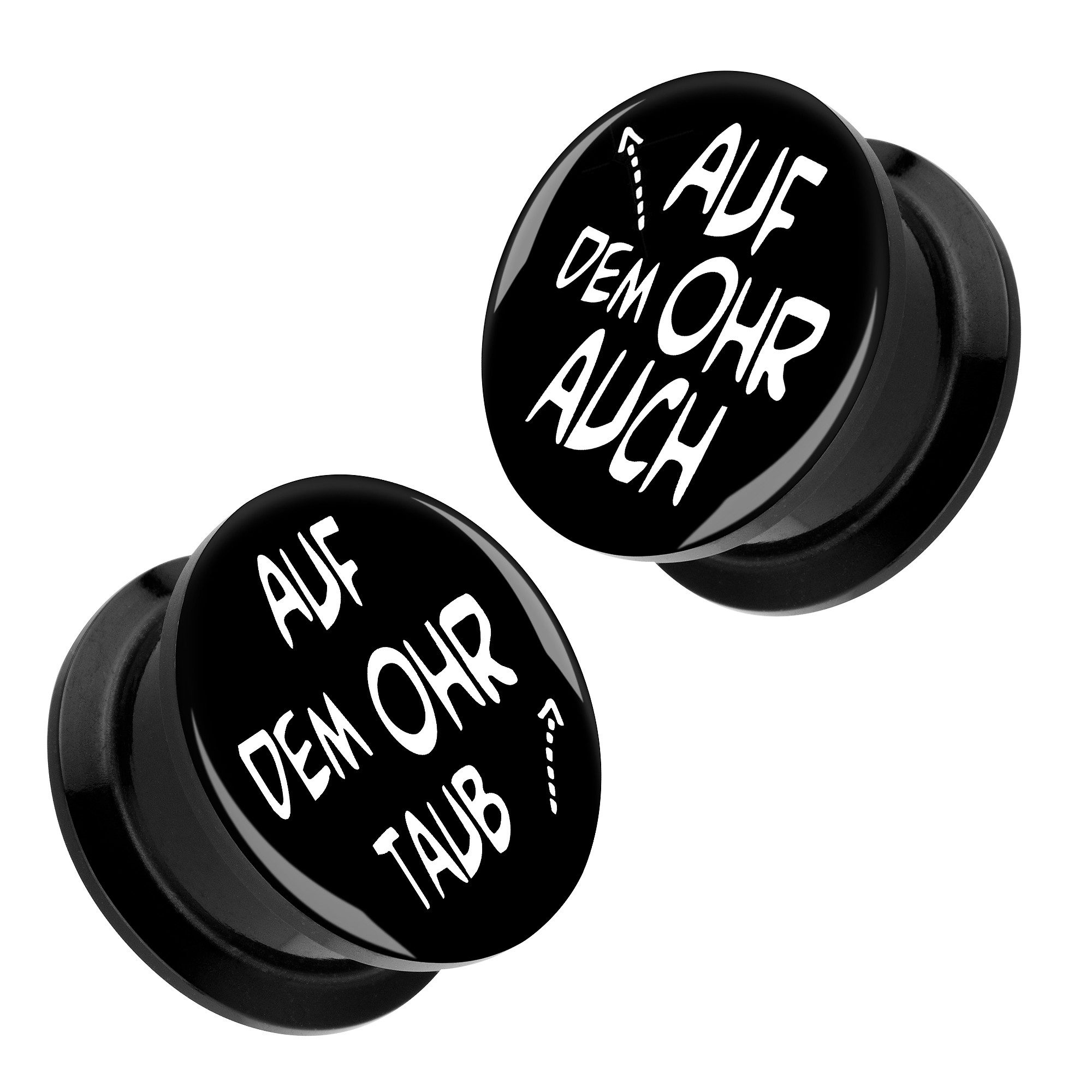 Taffstyle Plug 1 Paar Bild Motiv Tunnel Plug Piercing mit Spruch - Auf dem günstig online kaufen