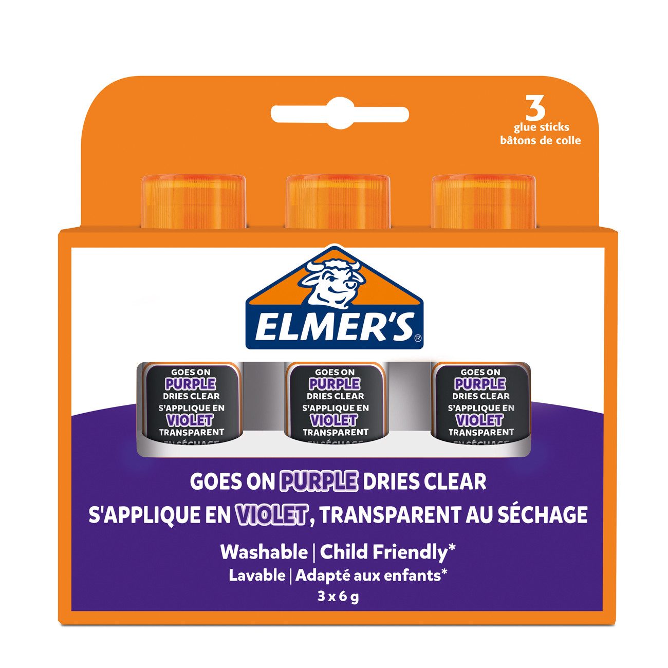 Elmer's Zeichenlineal ELMER'S 2136613 Klebestift Disappearing Purple 6 g 3er Blister